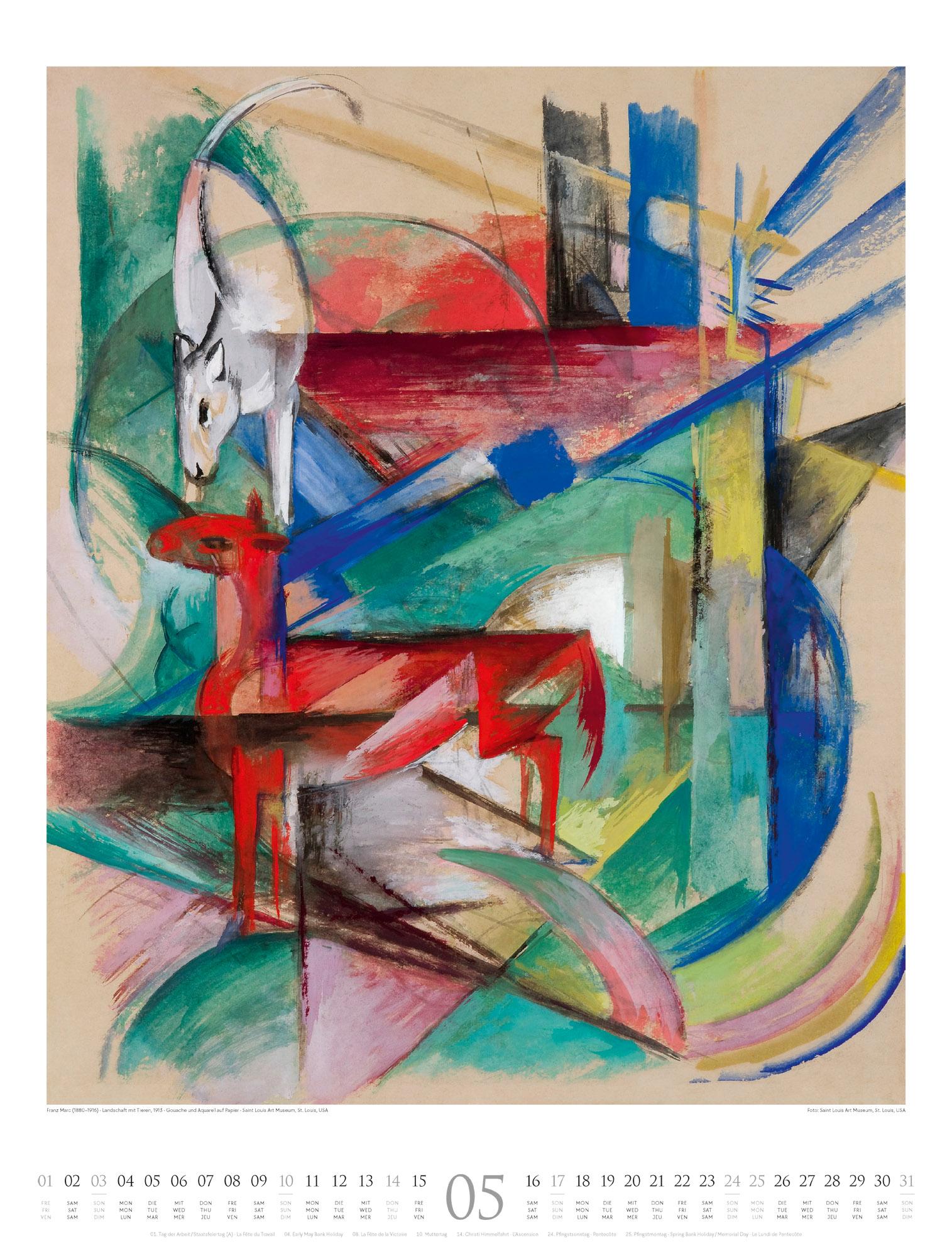 Beispielinhalt (Bild) Der Blaue Reiter Kalender 2026 | Aufbruch in die Moderne