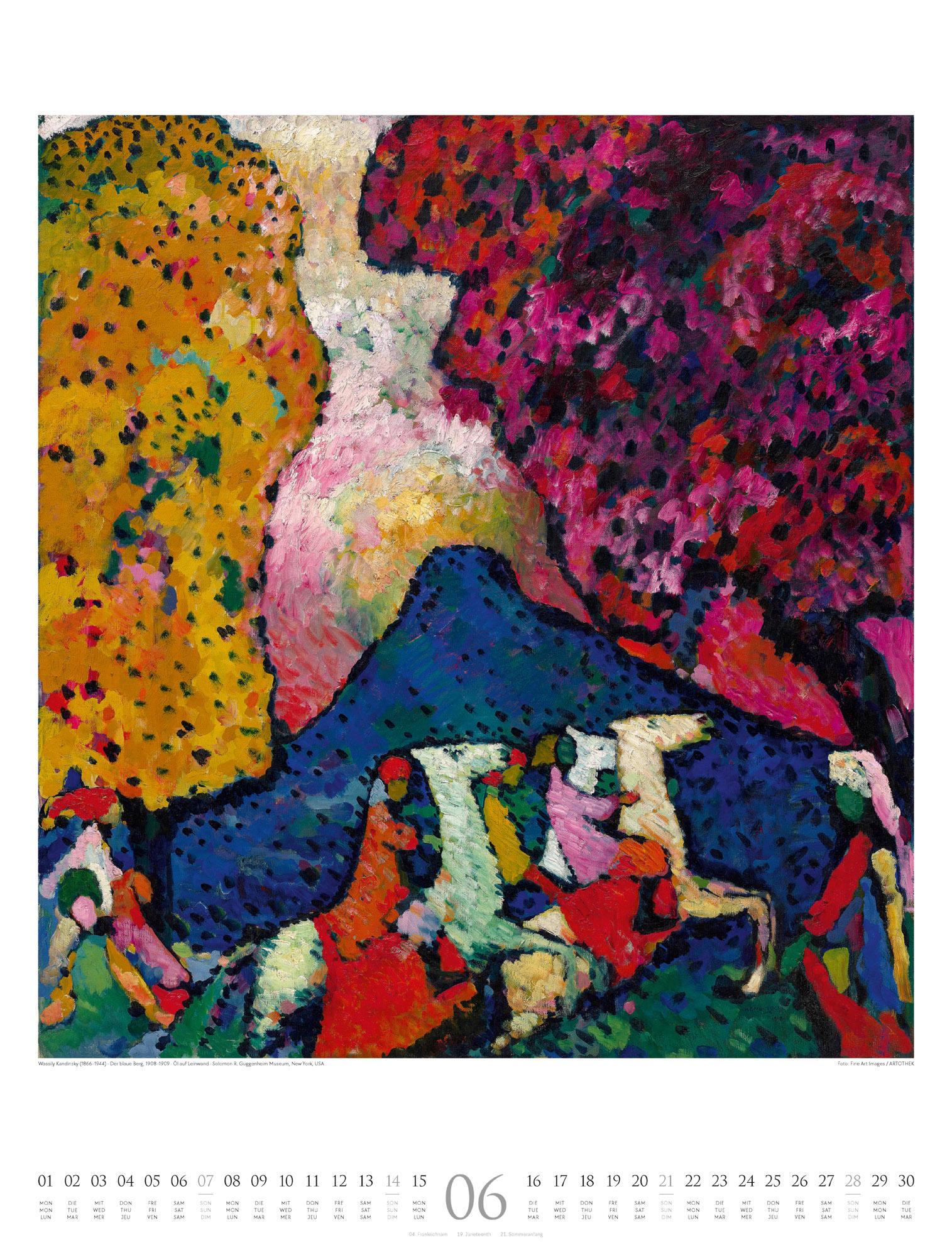 Beispielinhalt (Bild) Der Blaue Reiter Kalender 2026 | Aufbruch in die Moderne
