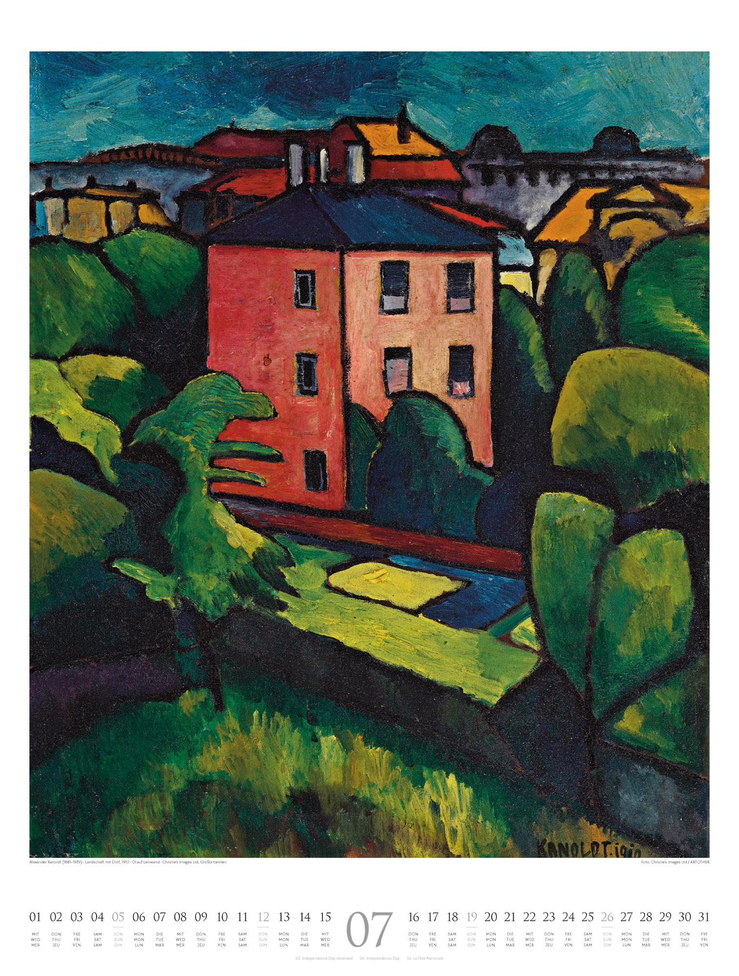 Beispielinhalt (Bild) Der Blaue Reiter Kalender 2026 | Aufbruch in die Moderne