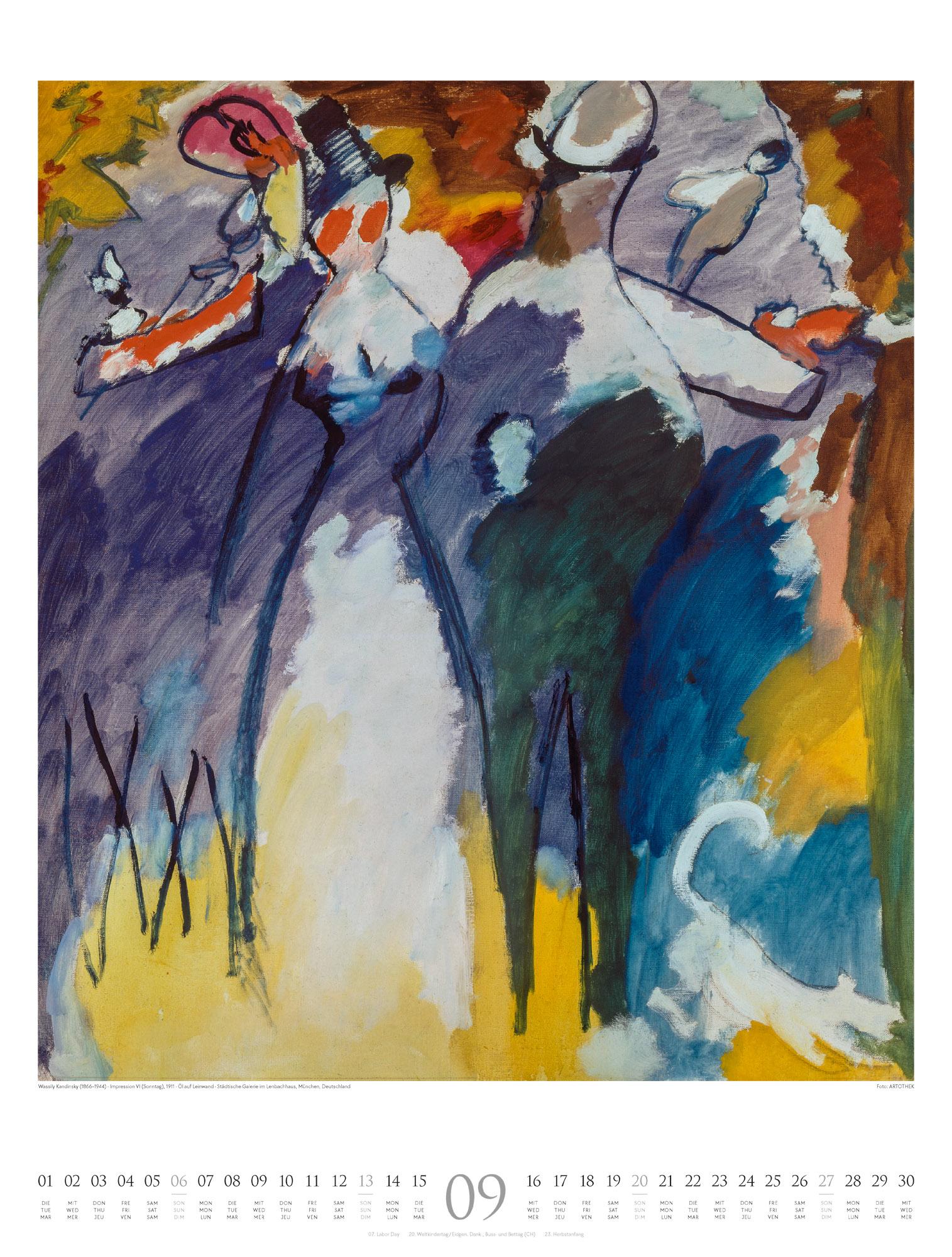 Beispielinhalt (Bild) Der Blaue Reiter Kalender 2026 | Aufbruch in die Moderne