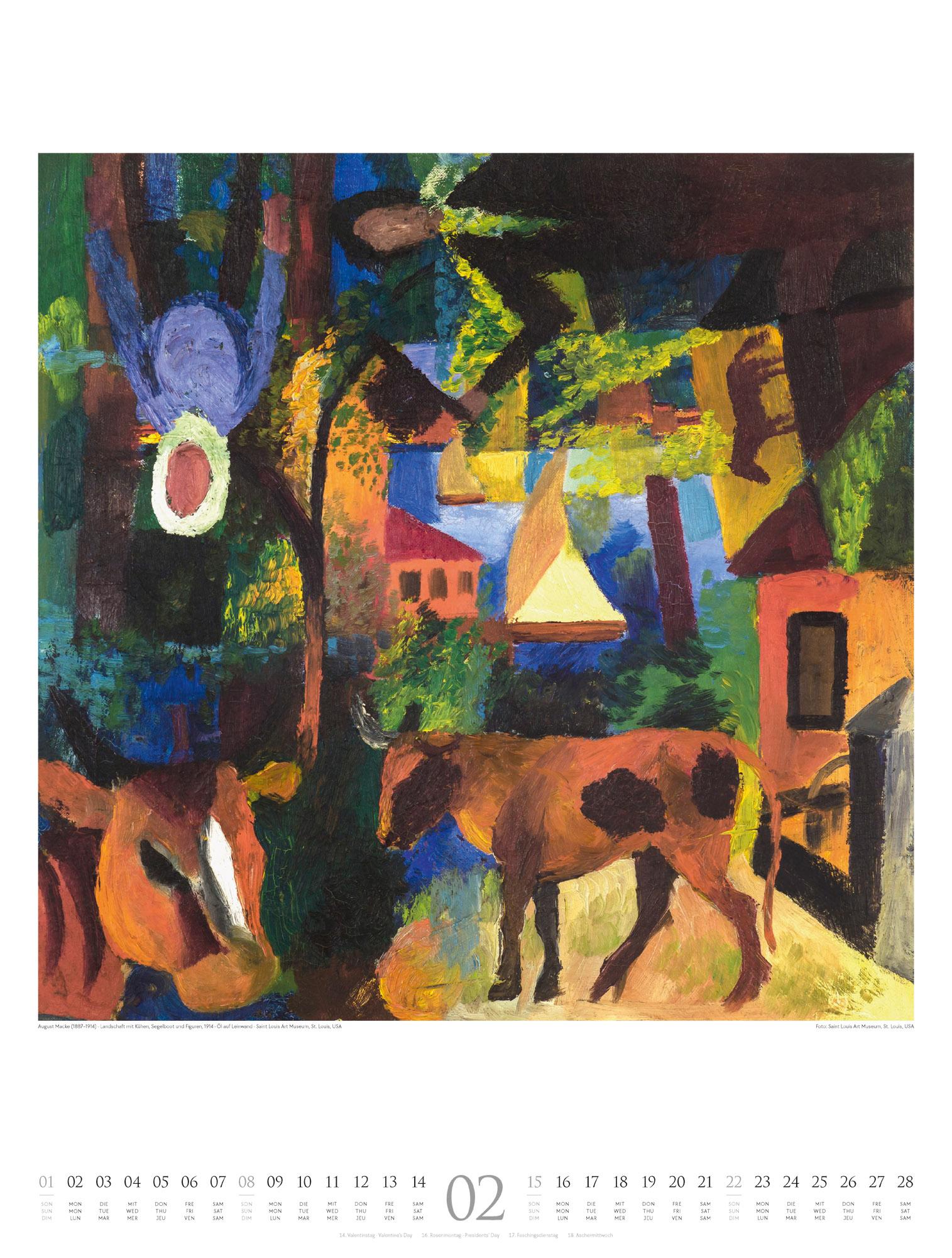 Beispielinhalt (Bild) Der Blaue Reiter Kalender 2026 | Aufbruch in die Moderne