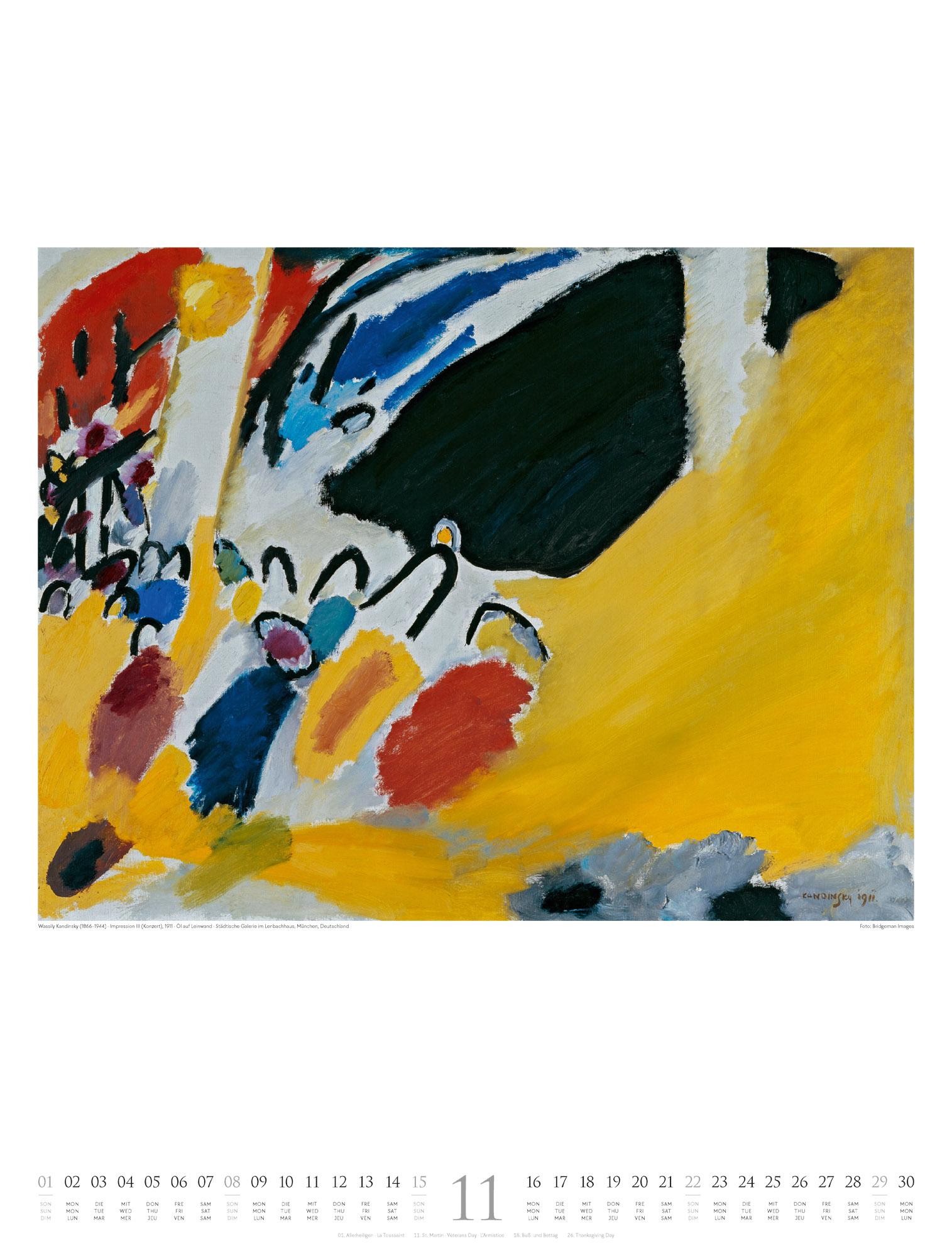 Beispielinhalt (Bild) Der Blaue Reiter Kalender 2026 | Aufbruch in die Moderne