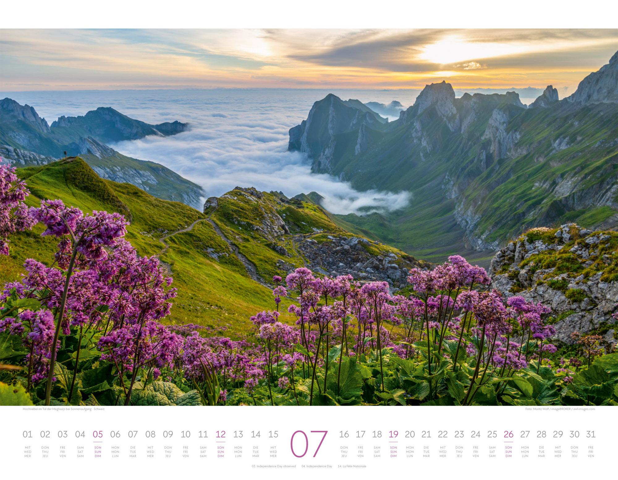 Beispielinhalt (Bild) Geheime Paradiese Kalender 2026