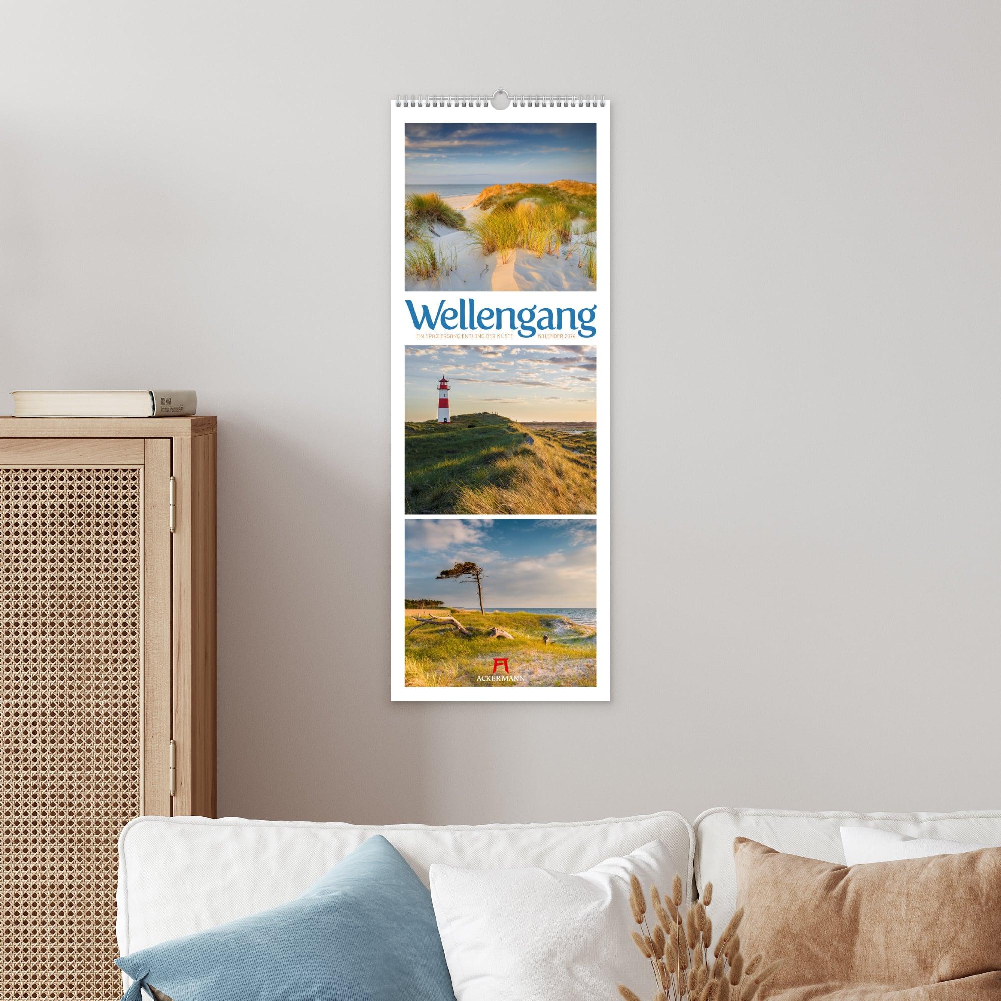 Beispielinhalt (Bild) Wellengang Triplet-Kalender 2026 | Spaziergang entlang der Küste