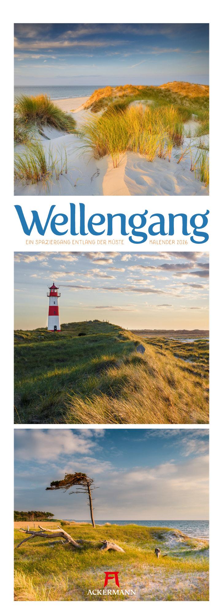 Vorderes Coverbild Wellengang Triplet-Kalender 2026 | Spaziergang entlang der Küste
