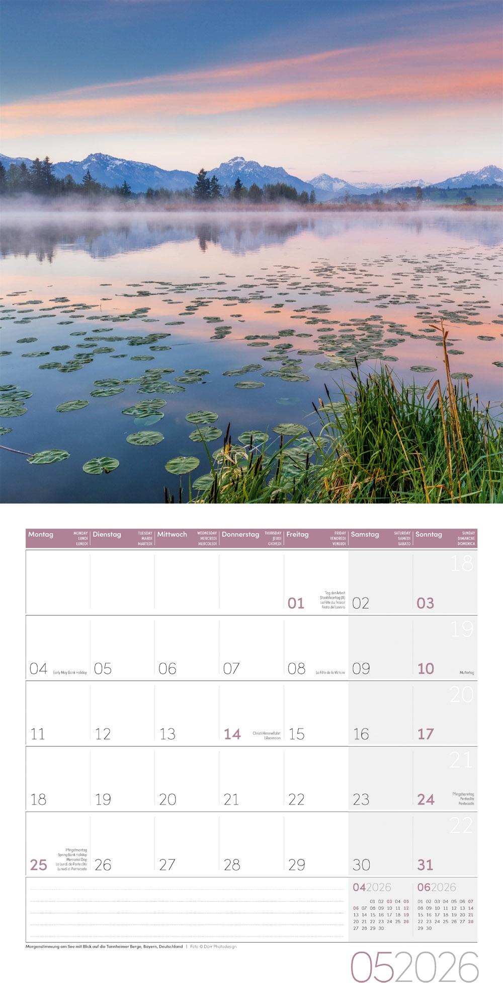 Beispielinhalt (Bild) Alpen Broschürenkalender 2026 - 30x30 - Art12