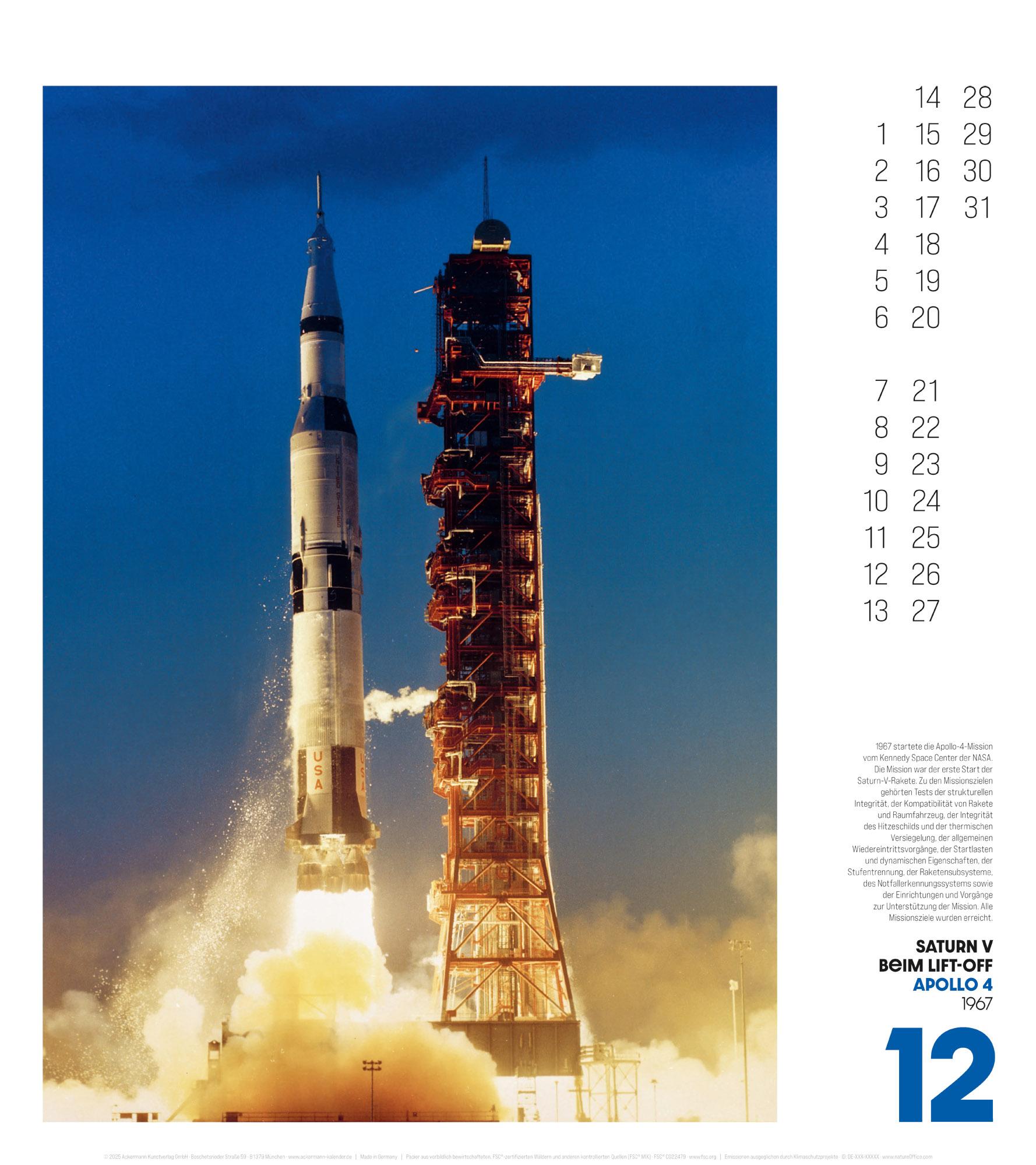 Beispielinhalt (Bild) The Apollo Archives Kalender 2026