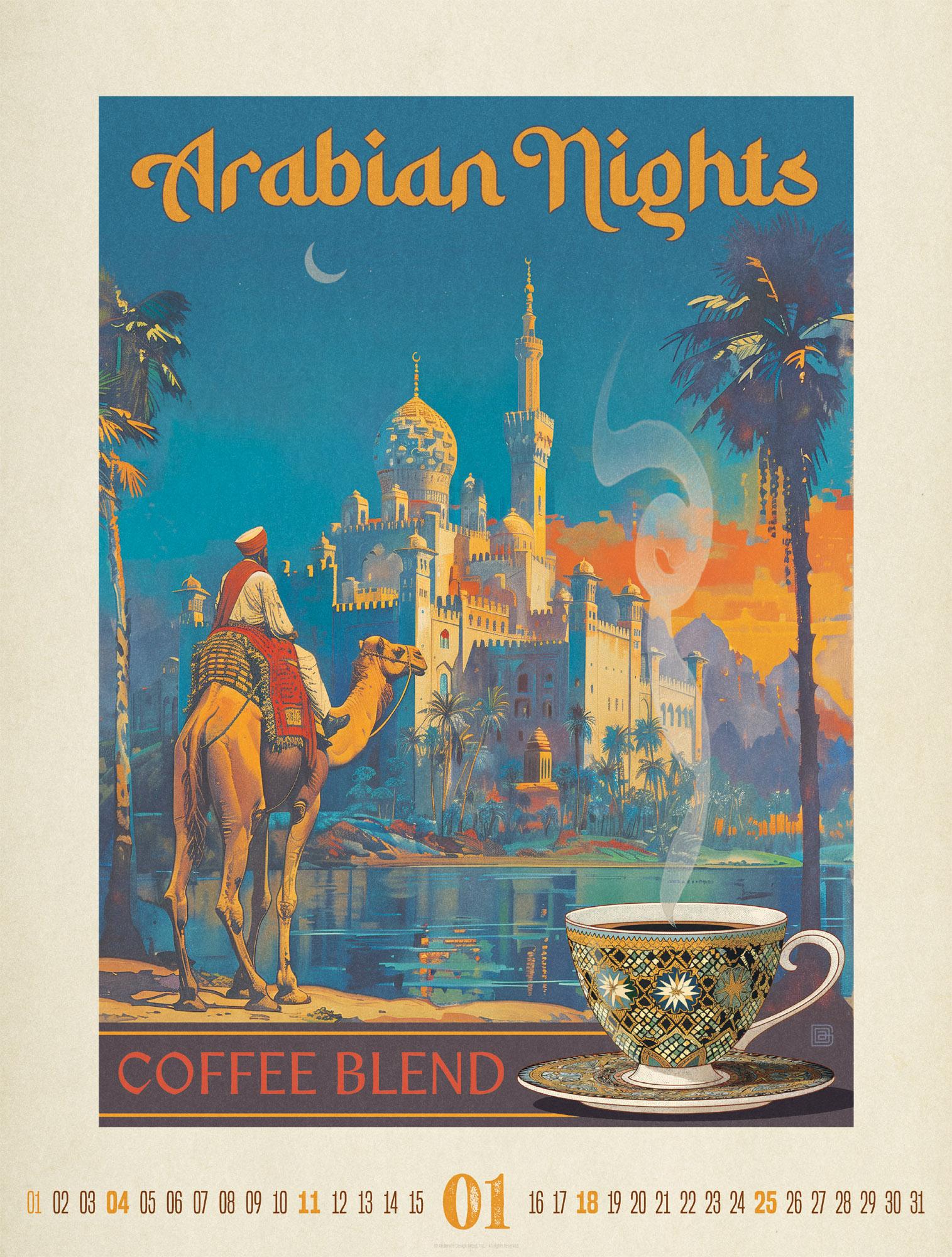 Beispielinhalt (Bild) Coffee Time Kaffee-Plakate-Kalender 2026
