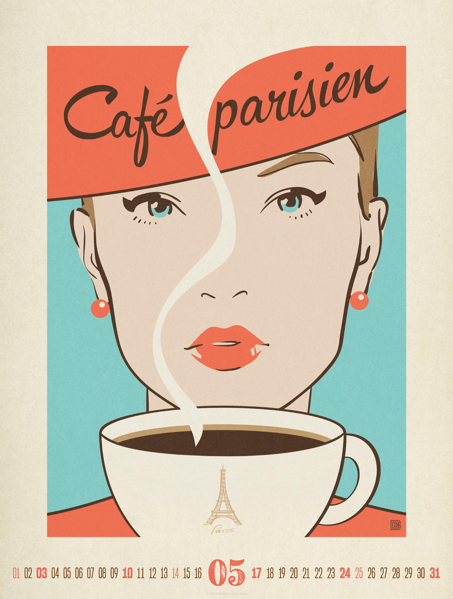 Beispielinhalt (Bild) Coffee Time Kaffee-Plakate-Kalender 2026