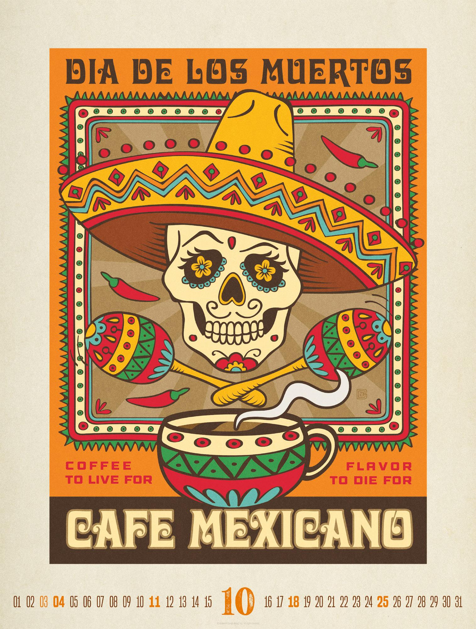 Beispielinhalt (Bild) Coffee Time Kaffee-Plakate-Kalender 2026