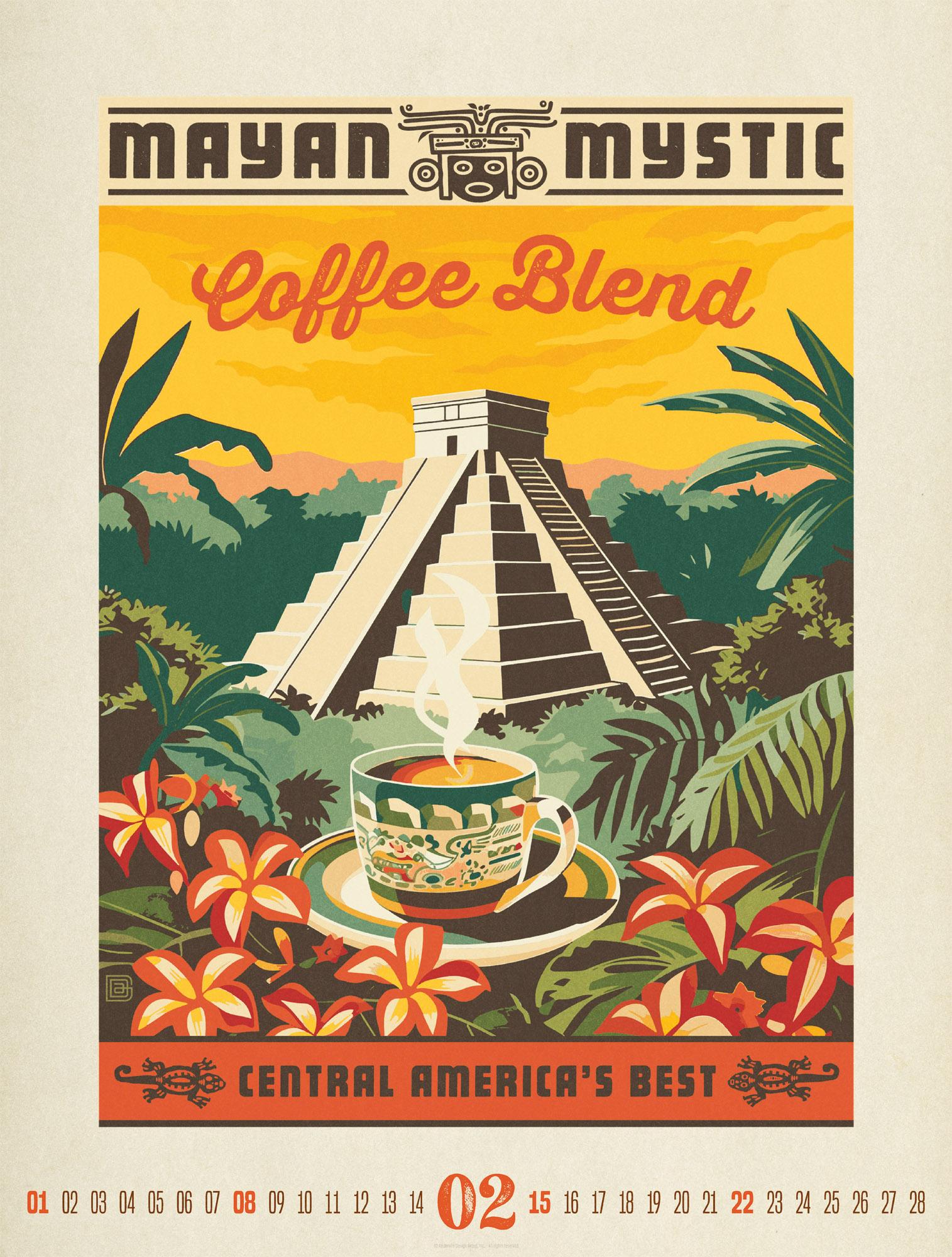 Beispielinhalt (Bild) Coffee Time Kaffee-Plakate-Kalender 2026