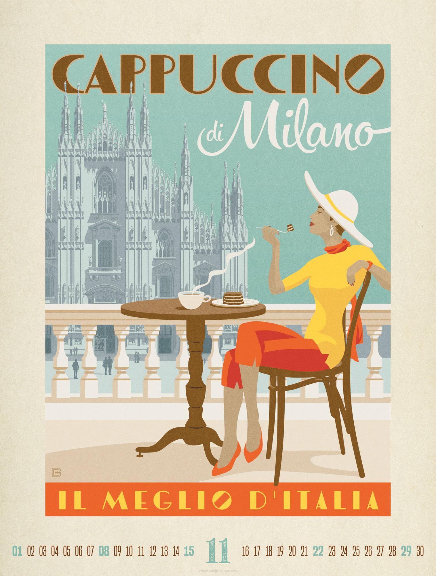 Beispielinhalt (Bild) Coffee Time Kaffee-Plakate-Kalender 2026