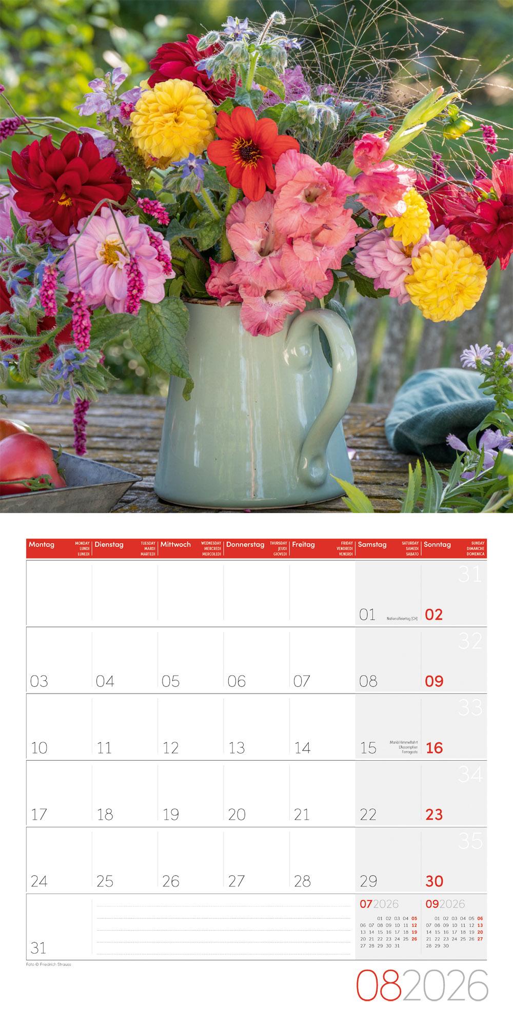 Beispielinhalt (Bild) Blumenzauber Broschürenkalender 2026 - 30x30 - Art12