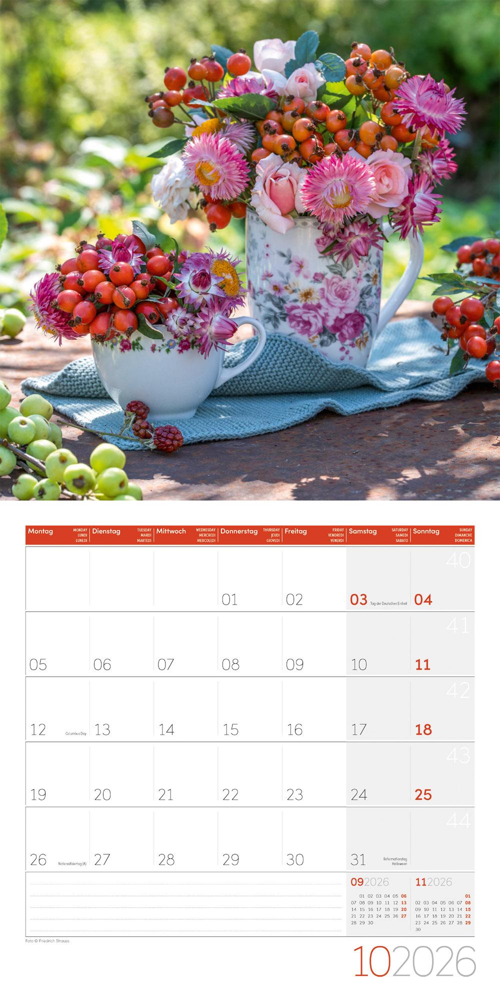 Beispielinhalt (Bild) Blumenzauber Broschürenkalender 2026 - 30x30 - Art12