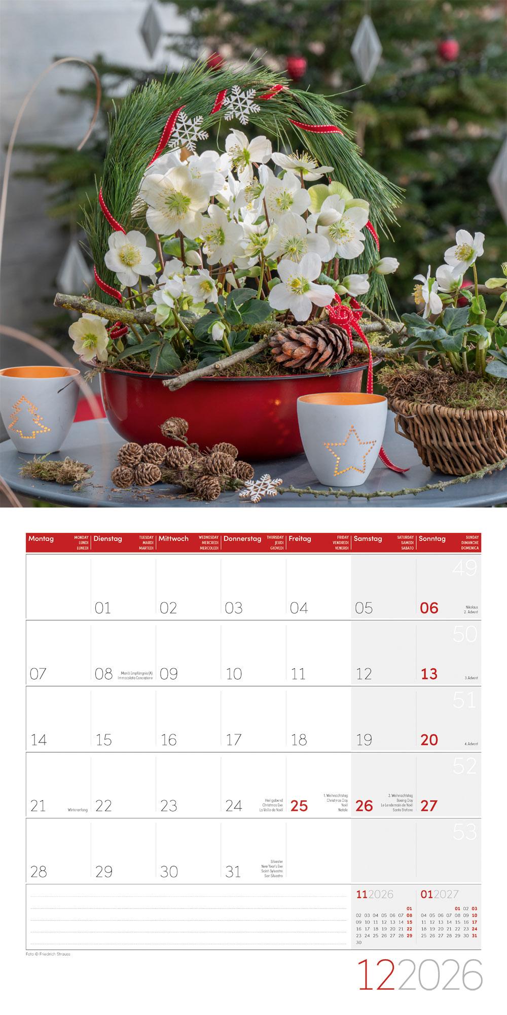 Beispielinhalt (Bild) Blumenzauber Broschürenkalender 2026 - 30x30 - Art12