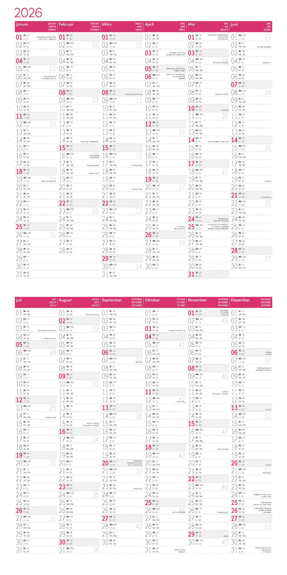 Beispielinhalt (Bild) Blumenzauber Broschürenkalender 2026 - 30x30 - Art12