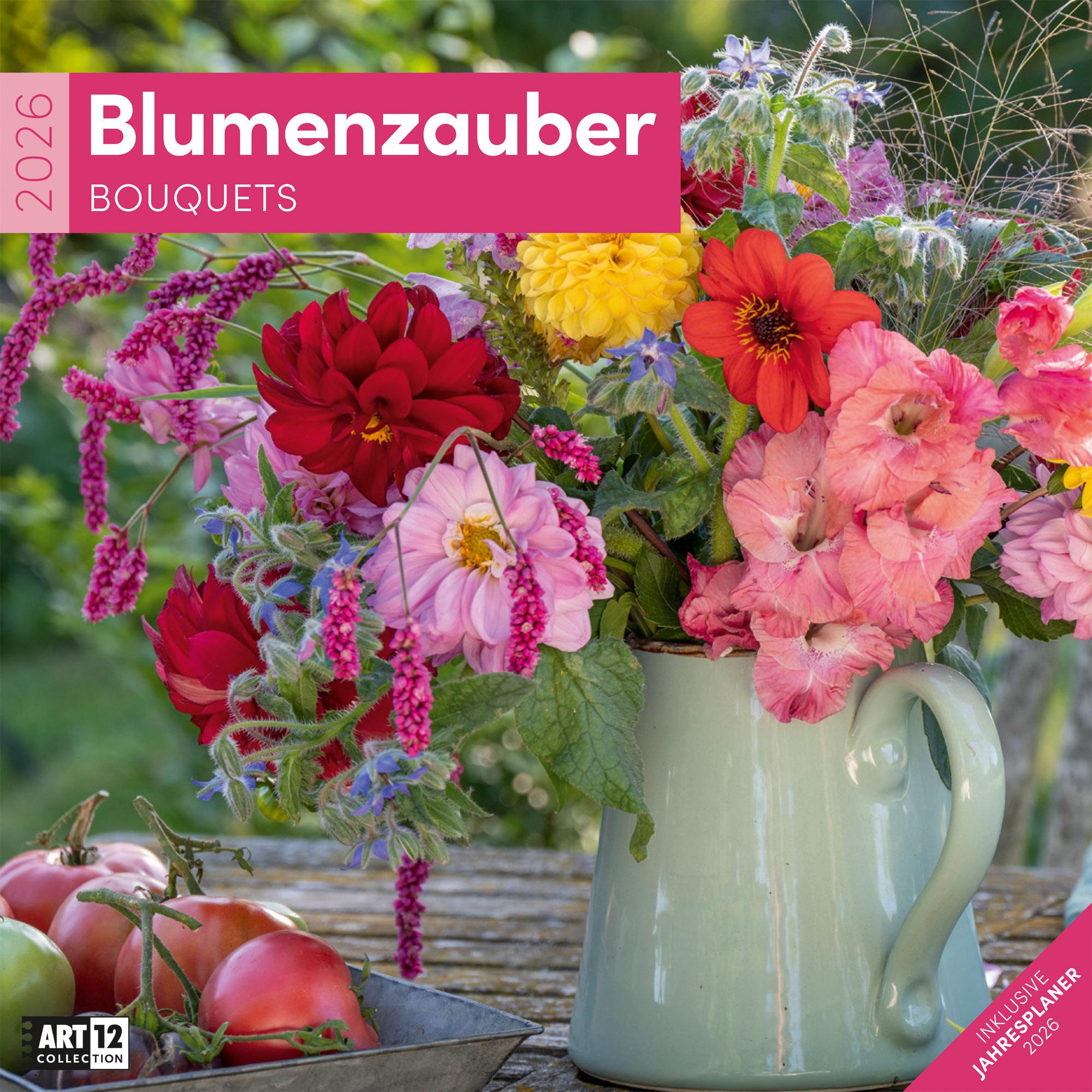 Vorderes Coverbild Blumenzauber Broschürenkalender 2026 - 30x30 - Art12