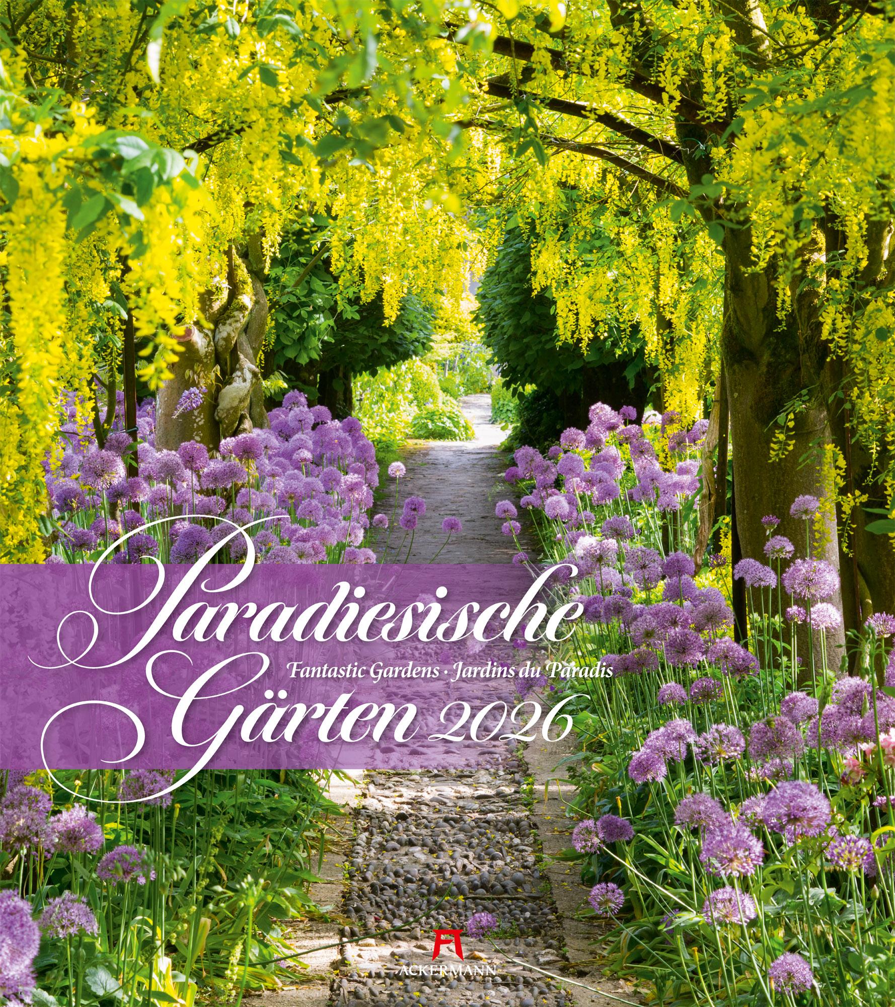Vorderes Coverbild Paradiesische Gärten Kalender 2026