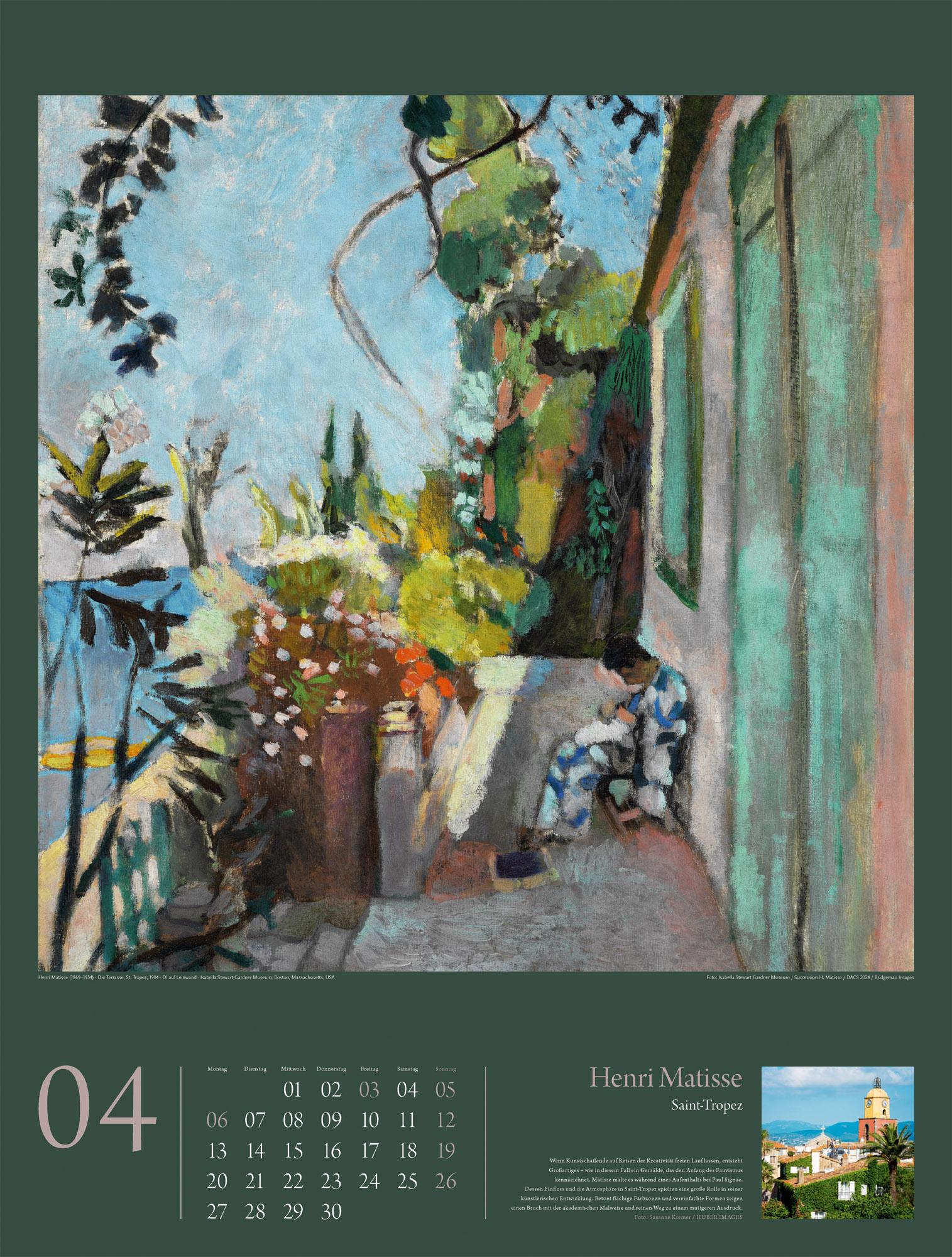 Beispielinhalt (Bild) KunstGeschichten Kalender 2026 | Meisterwerke und die Orte ihrer Inspiration