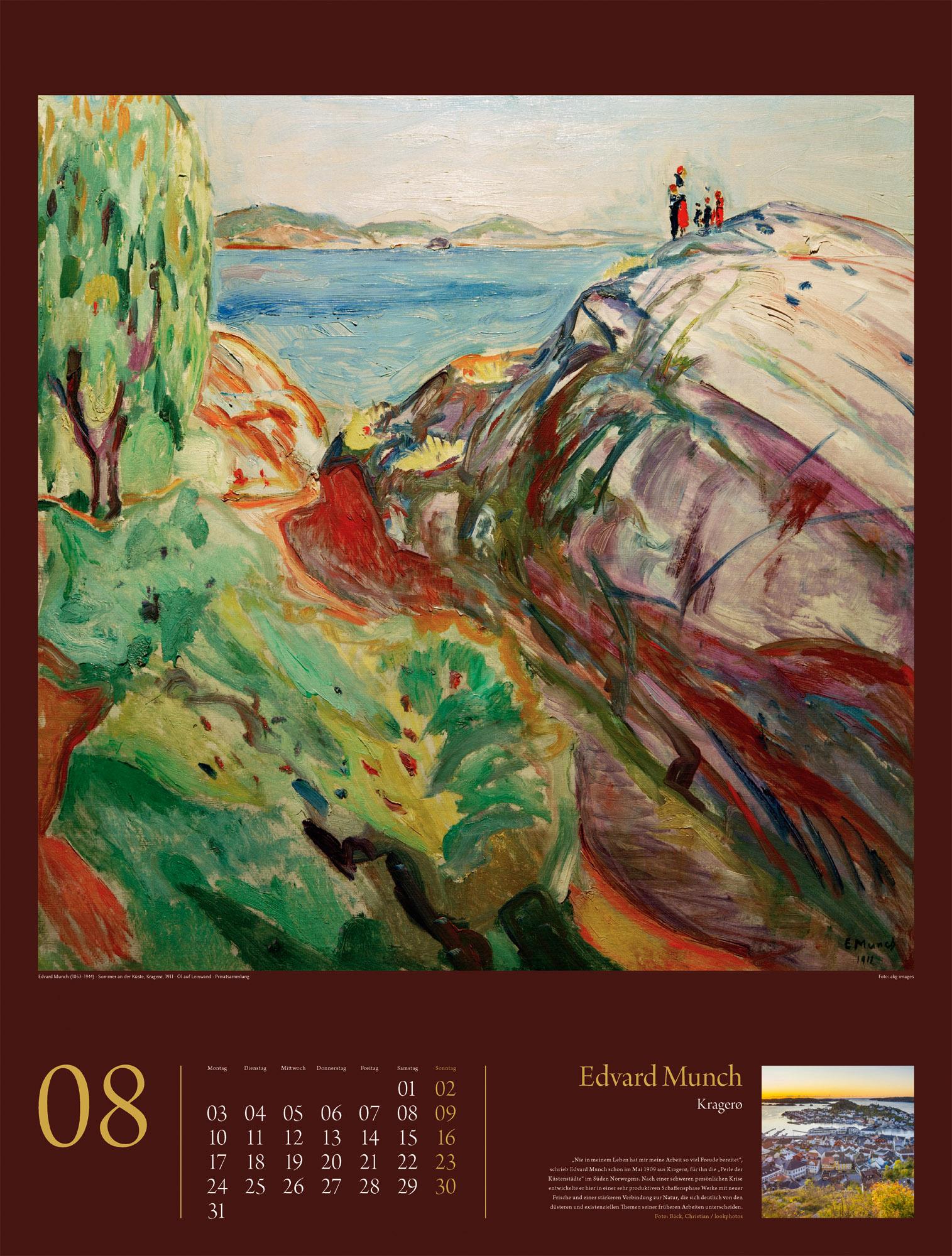 Beispielinhalt (Bild) KunstGeschichten Kalender 2026 | Meisterwerke und die Orte ihrer Inspiration
