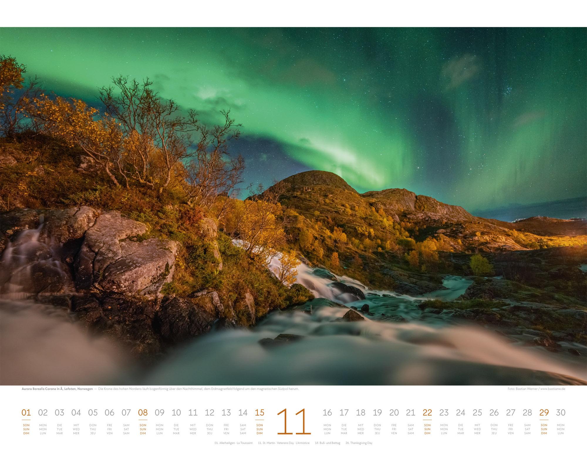 Beispielinhalt (Bild) Naturkräfte Kalender 2026 | Wetterphänomene und Naturgewalten
