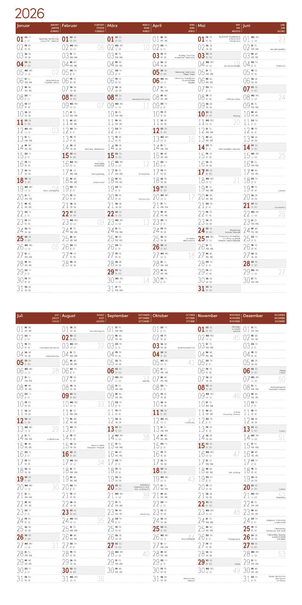 Beispielinhalt (Bild) Pferde Broschürenkalender 2026 - 30x30 - Art12