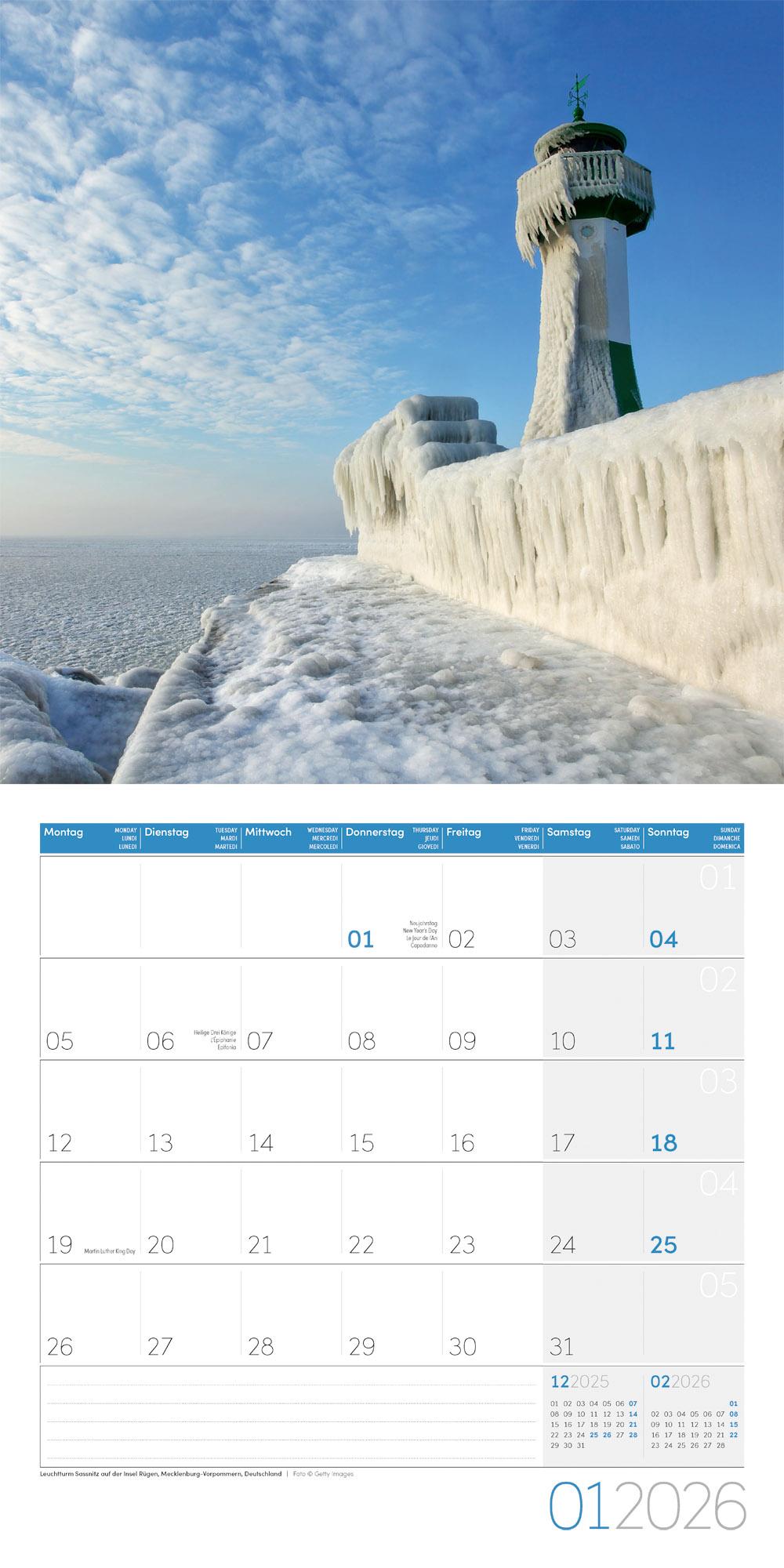 Beispielinhalt (Bild) Am Meer Broschürenkalender 2026 - 30x30 - Art12