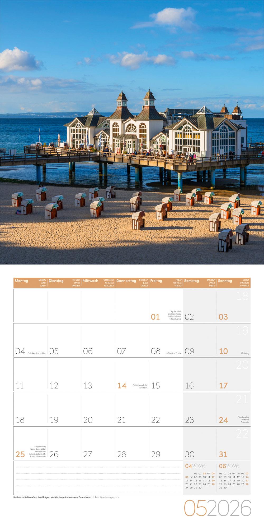 Beispielinhalt (Bild) Am Meer Broschürenkalender 2026 - 30x30 - Art12
