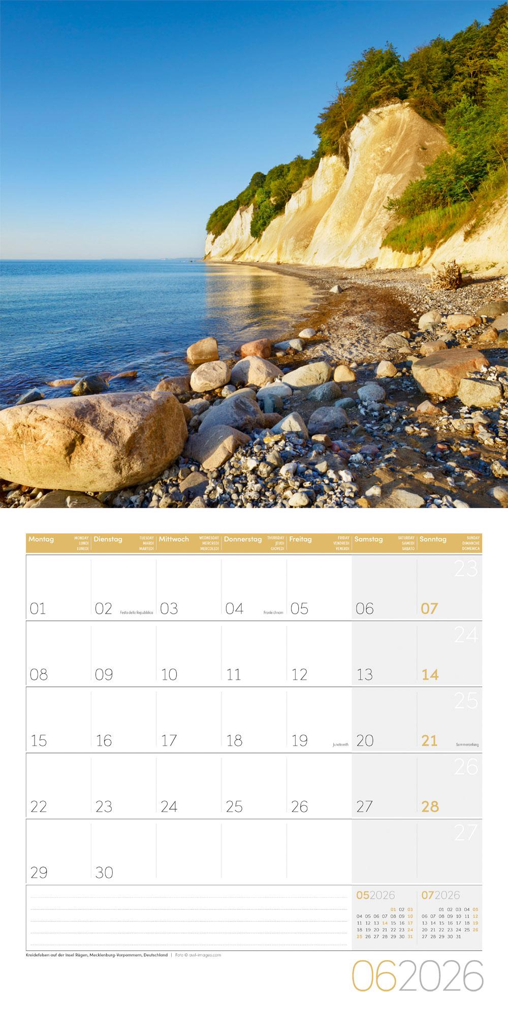 Beispielinhalt (Bild) Am Meer Broschürenkalender 2026 - 30x30 - Art12