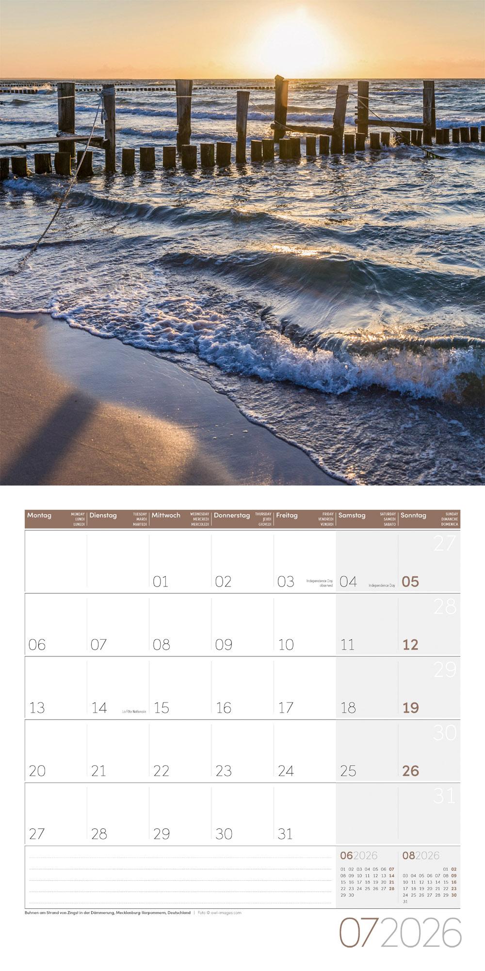 Beispielinhalt (Bild) Am Meer Broschürenkalender 2026 - 30x30 - Art12