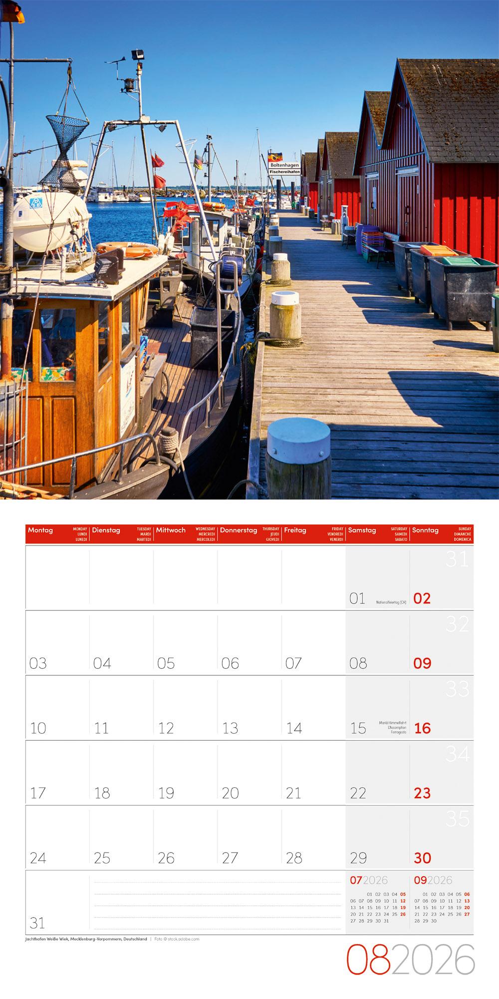 Beispielinhalt (Bild) Am Meer Broschürenkalender 2026 - 30x30 - Art12