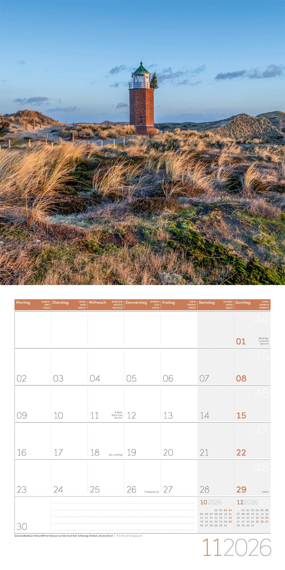Beispielinhalt (Bild) Am Meer Broschürenkalender 2026 - 30x30 - Art12