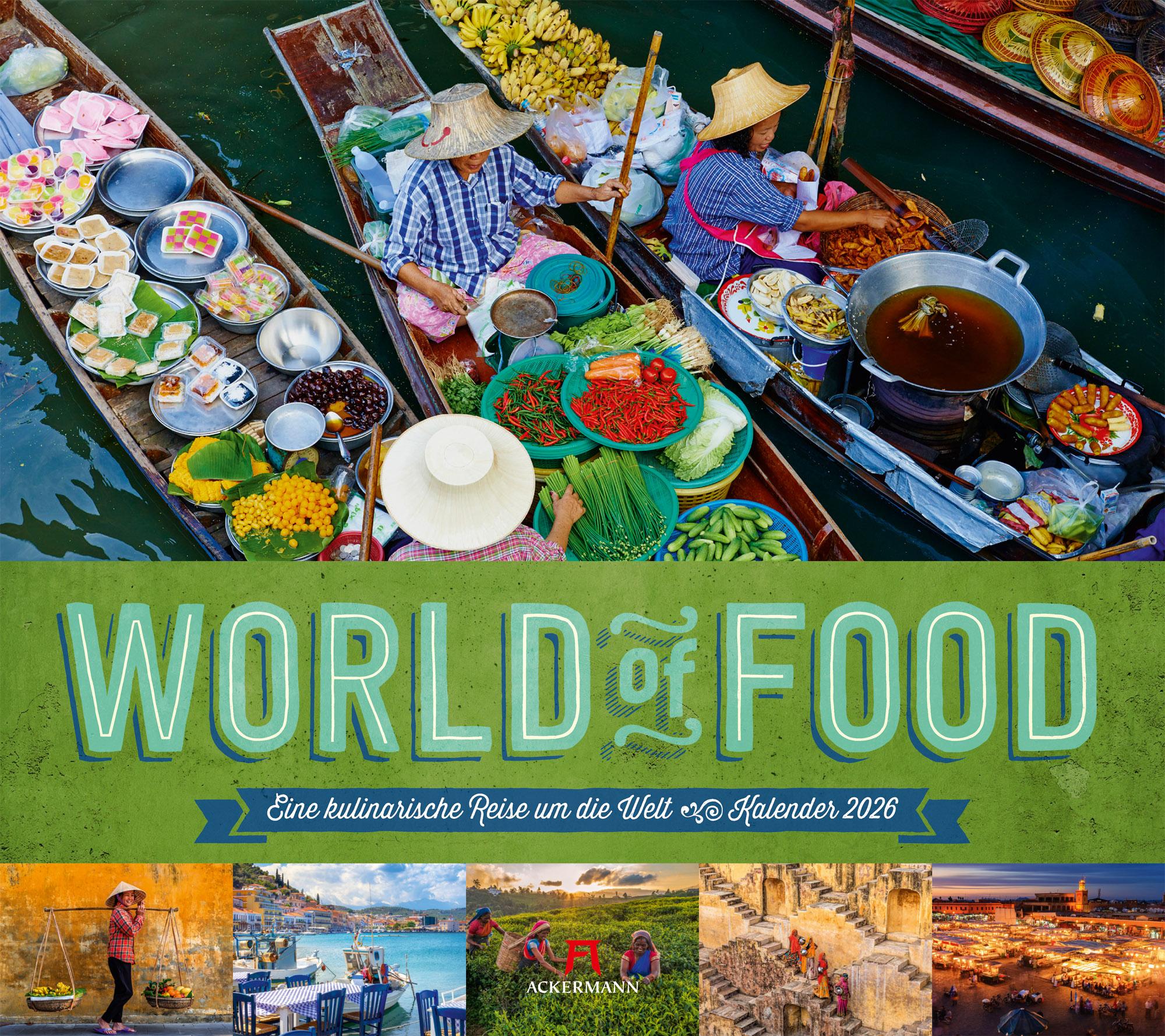 Vorderes Coverbild World of Food Kalender 2026 | Kulinarische Weltreise