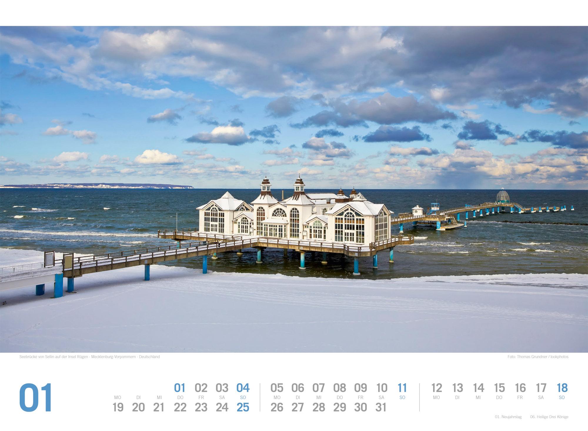Beispielinhalt (Bild) Ostsee ReiseLust Kalender 2026 | von Flensburg bis nach Usedom