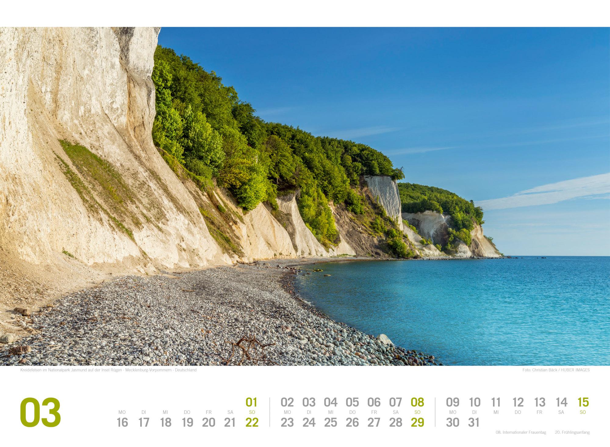 Beispielinhalt (Bild) Ostsee ReiseLust Kalender 2026 | von Flensburg bis nach Usedom