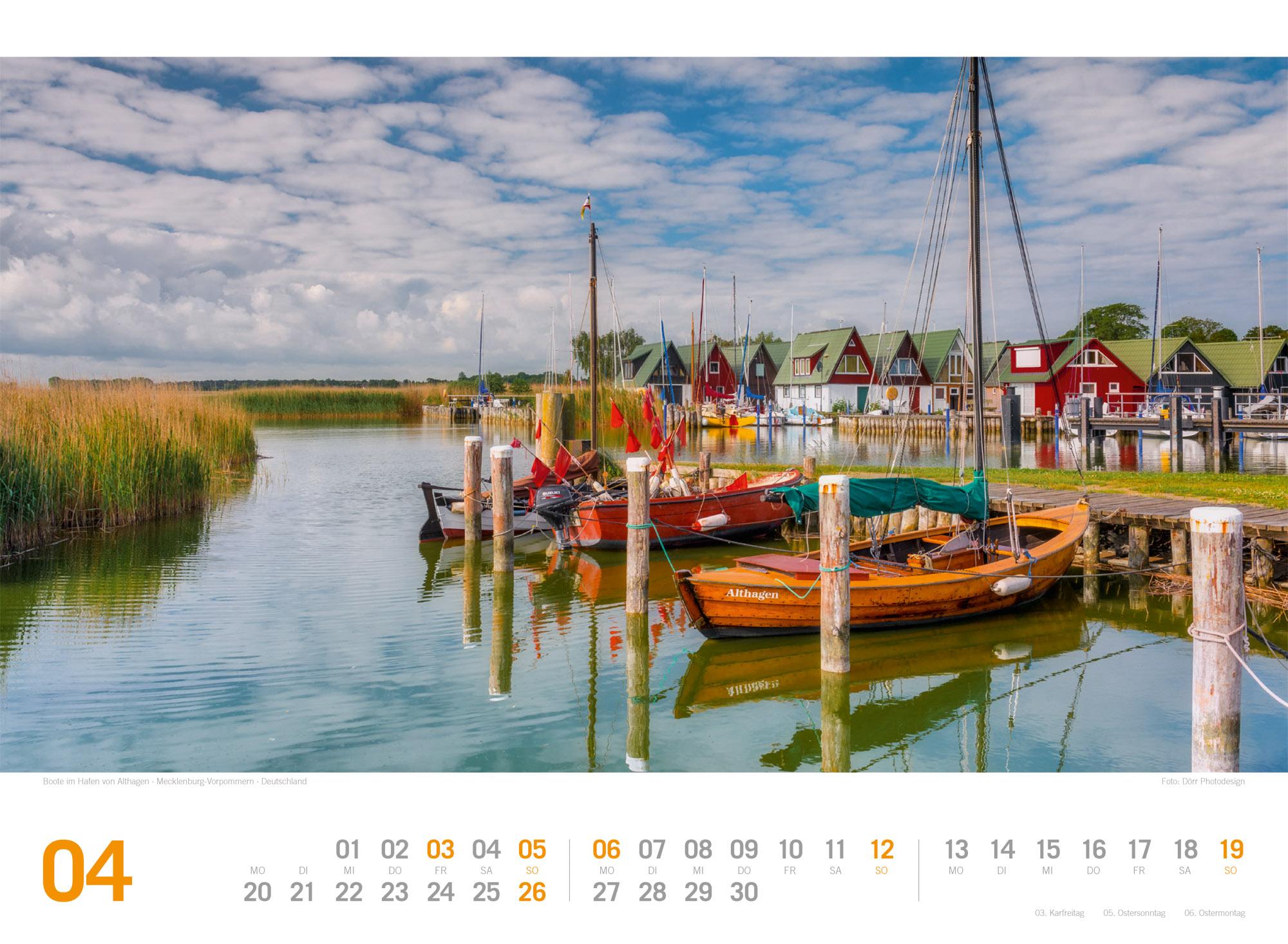 Beispielinhalt (Bild) Ostsee ReiseLust Kalender 2026 | von Flensburg bis nach Usedom