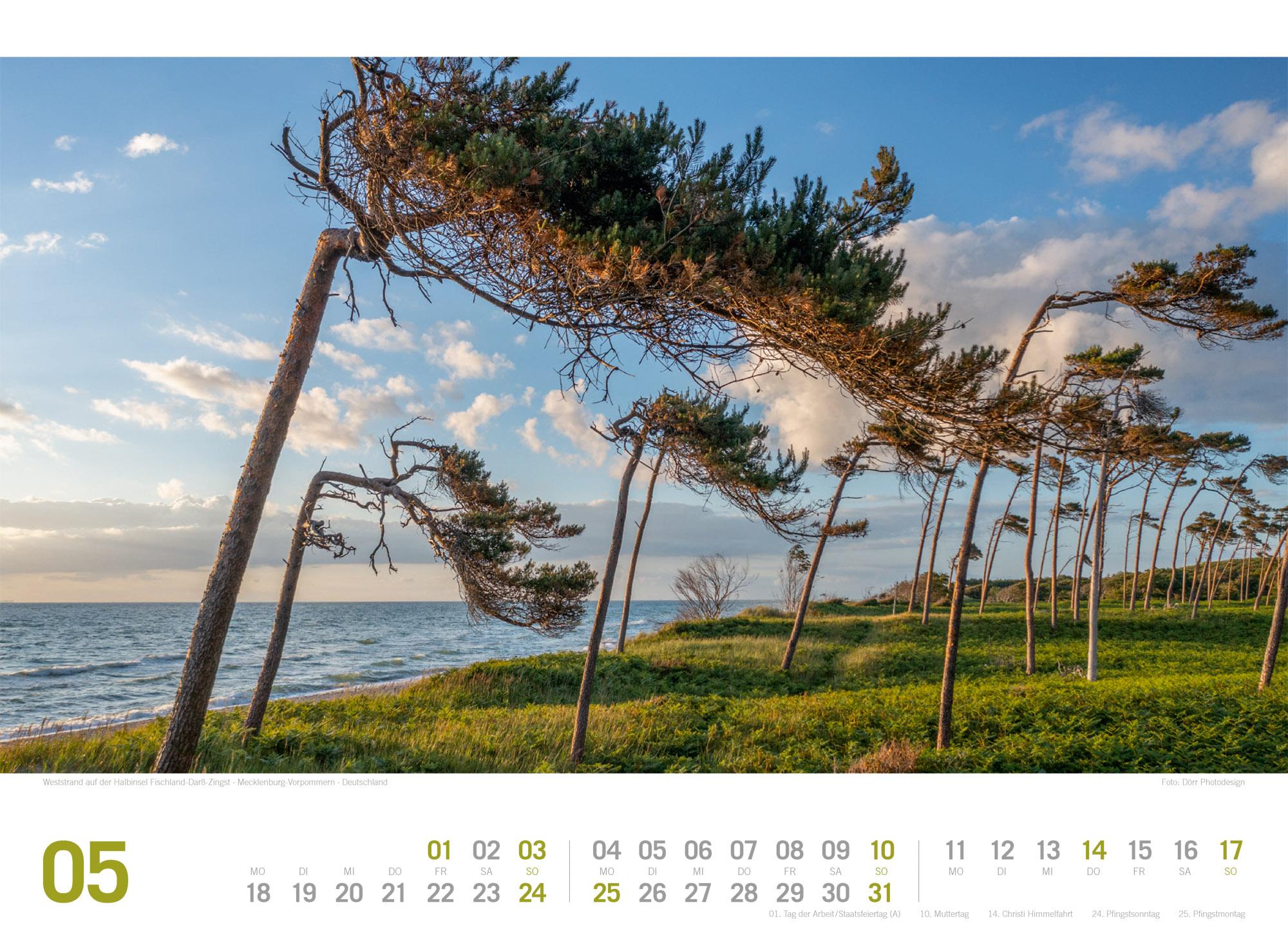 Beispielinhalt (Bild) Ostsee ReiseLust Kalender 2026 | von Flensburg bis nach Usedom