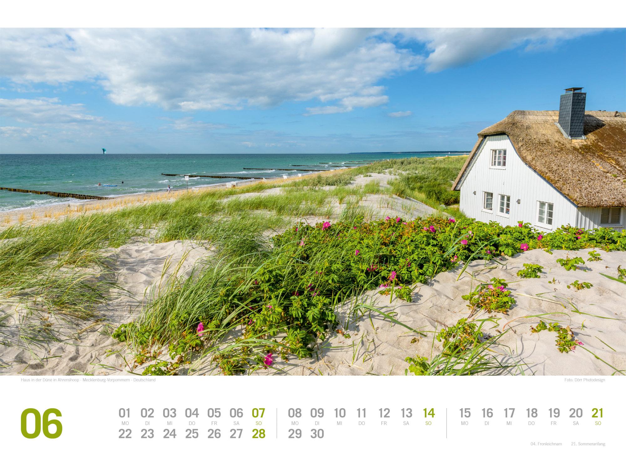 Beispielinhalt (Bild) Ostsee ReiseLust Kalender 2026 | von Flensburg bis nach Usedom