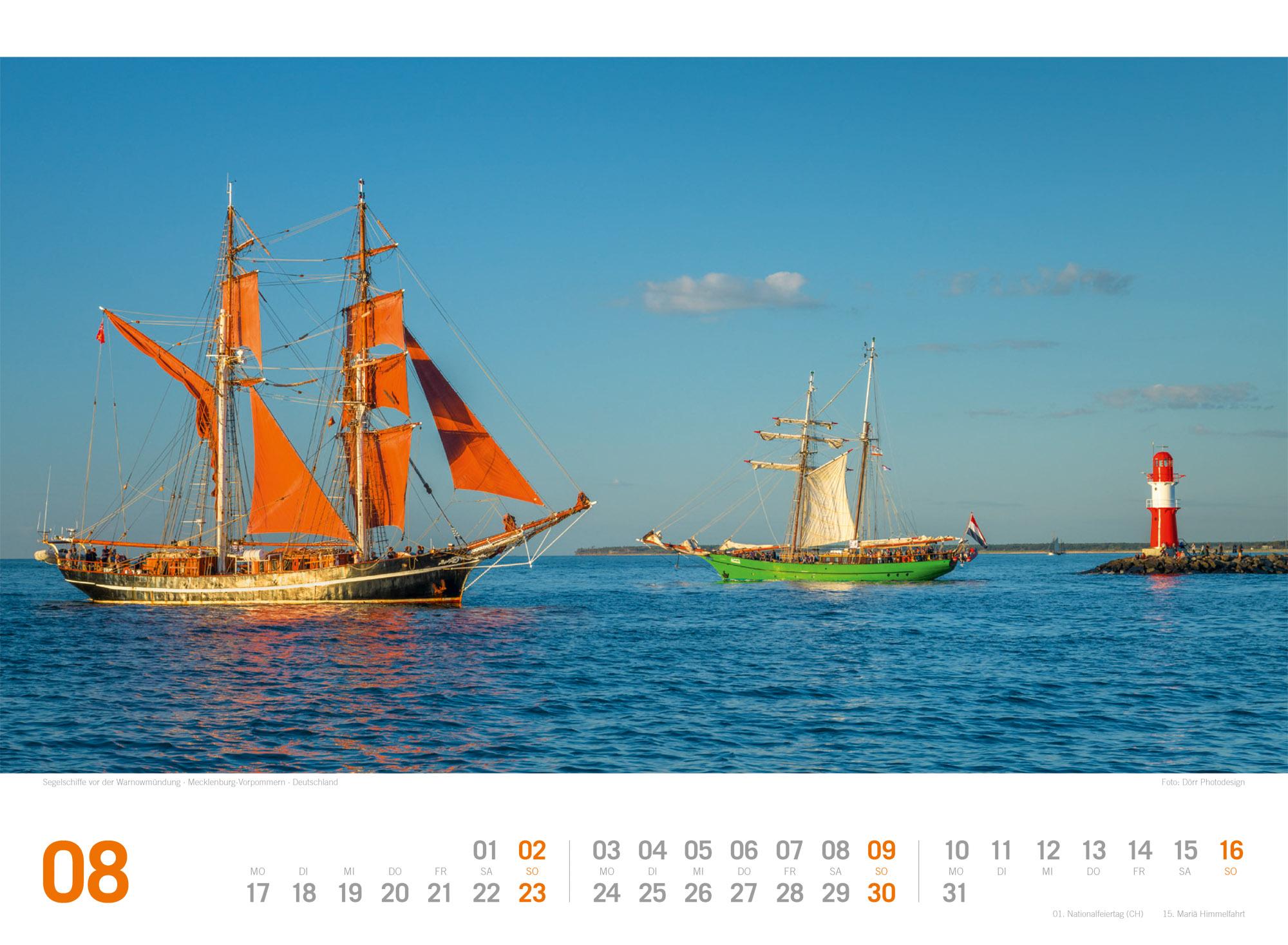Beispielinhalt (Bild) Ostsee ReiseLust Kalender 2026 | von Flensburg bis nach Usedom