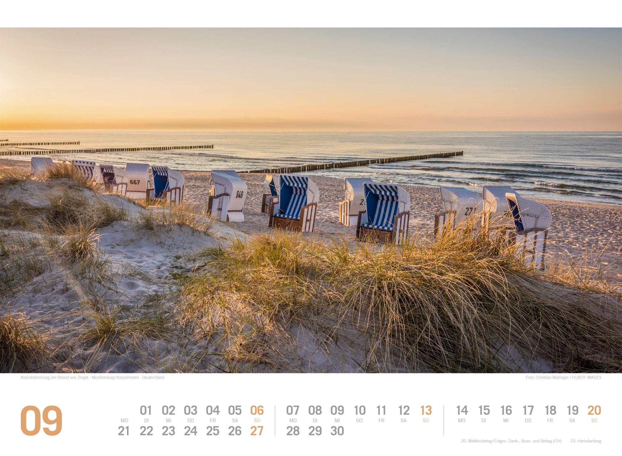 Beispielinhalt (Bild) Ostsee ReiseLust Kalender 2026 | von Flensburg bis nach Usedom