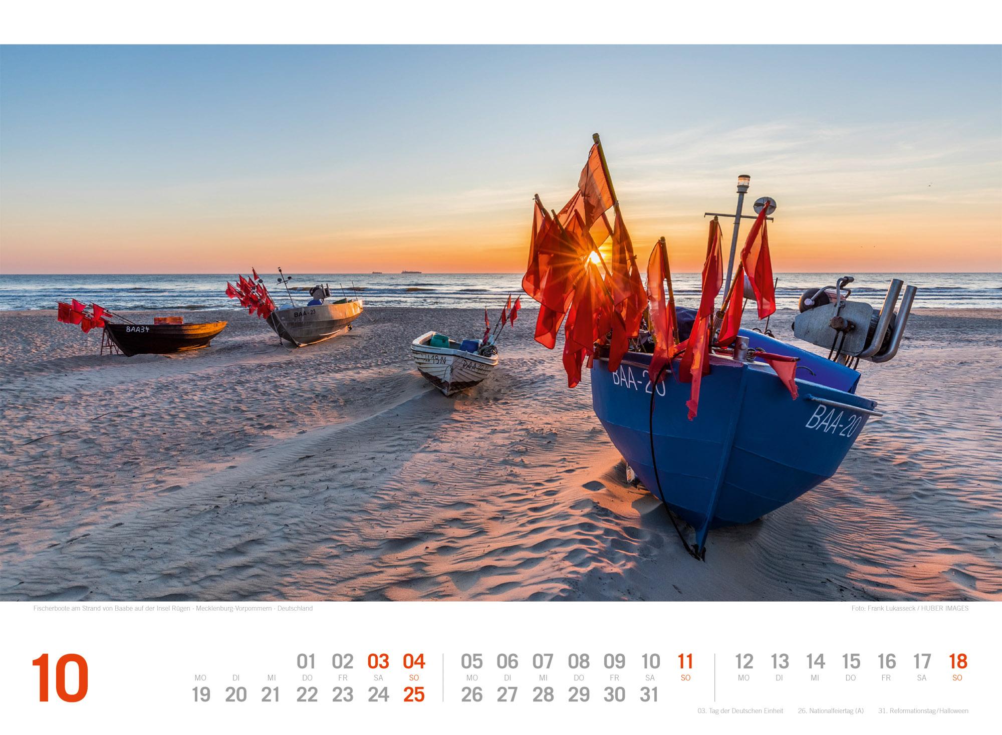 Beispielinhalt (Bild) Ostsee ReiseLust Kalender 2026 | von Flensburg bis nach Usedom