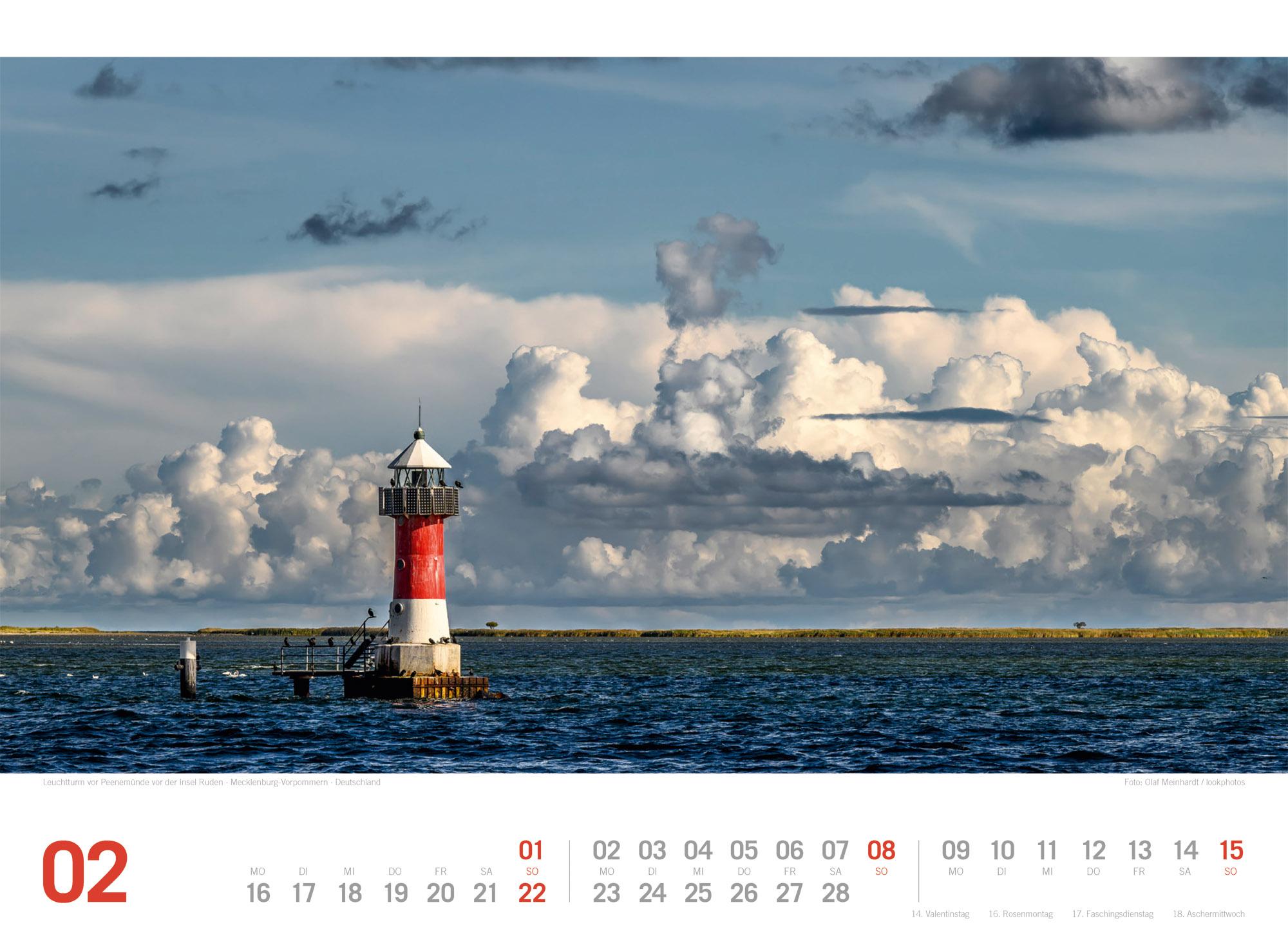 Beispielinhalt (Bild) Ostsee ReiseLust Kalender 2026 | von Flensburg bis nach Usedom