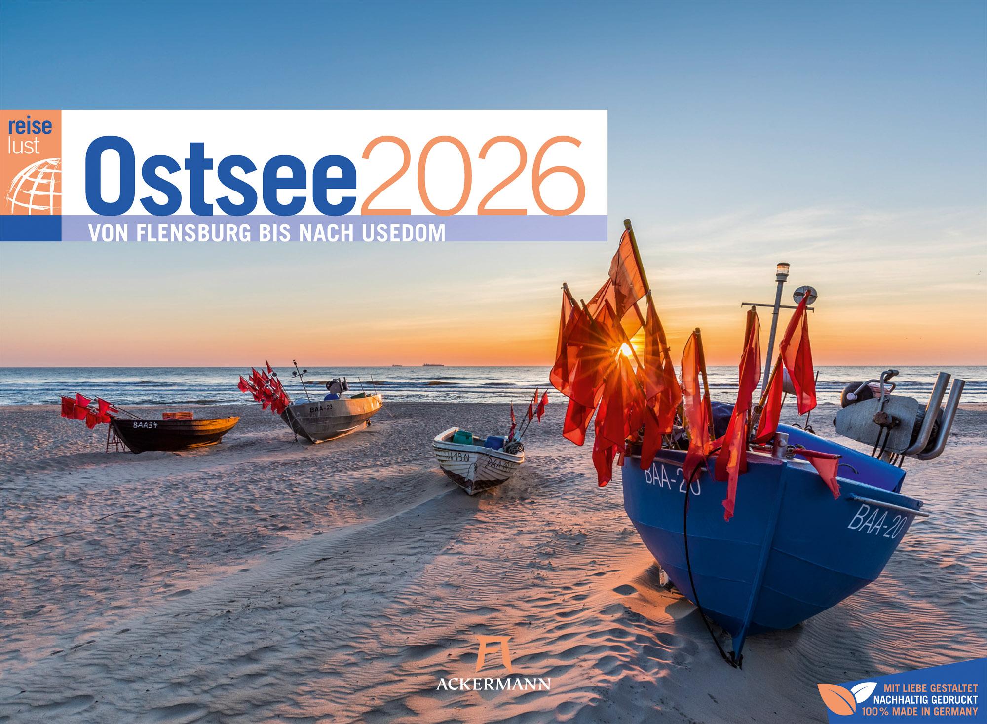Vorderes Coverbild Ostsee ReiseLust Kalender 2026 | von Flensburg bis nach Usedom