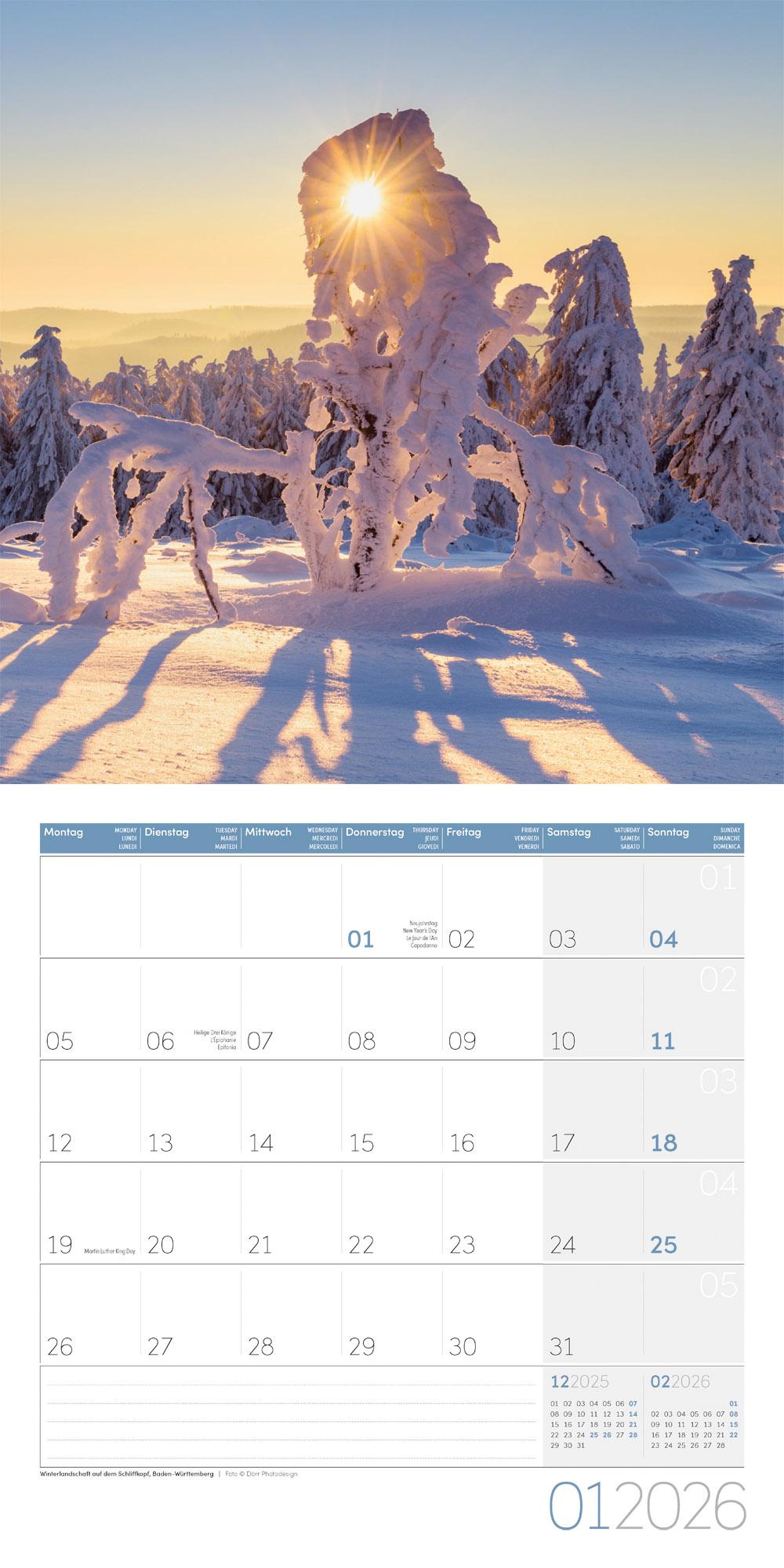 Beispielinhalt (Bild) Naturwunder Deutschland Broschürenkalender 2026 - 30x30 - Art12