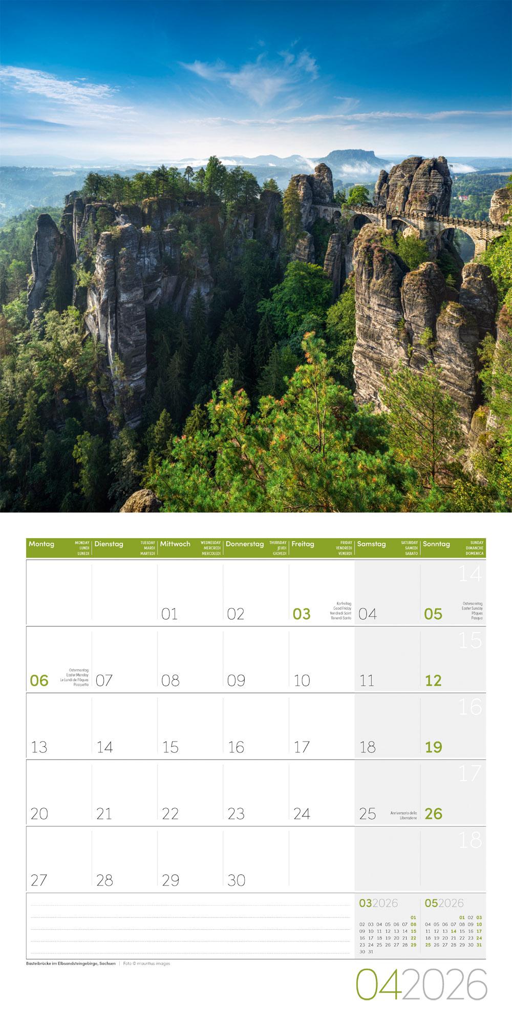 Beispielinhalt (Bild) Naturwunder Deutschland Broschürenkalender 2026 - 30x30 - Art12