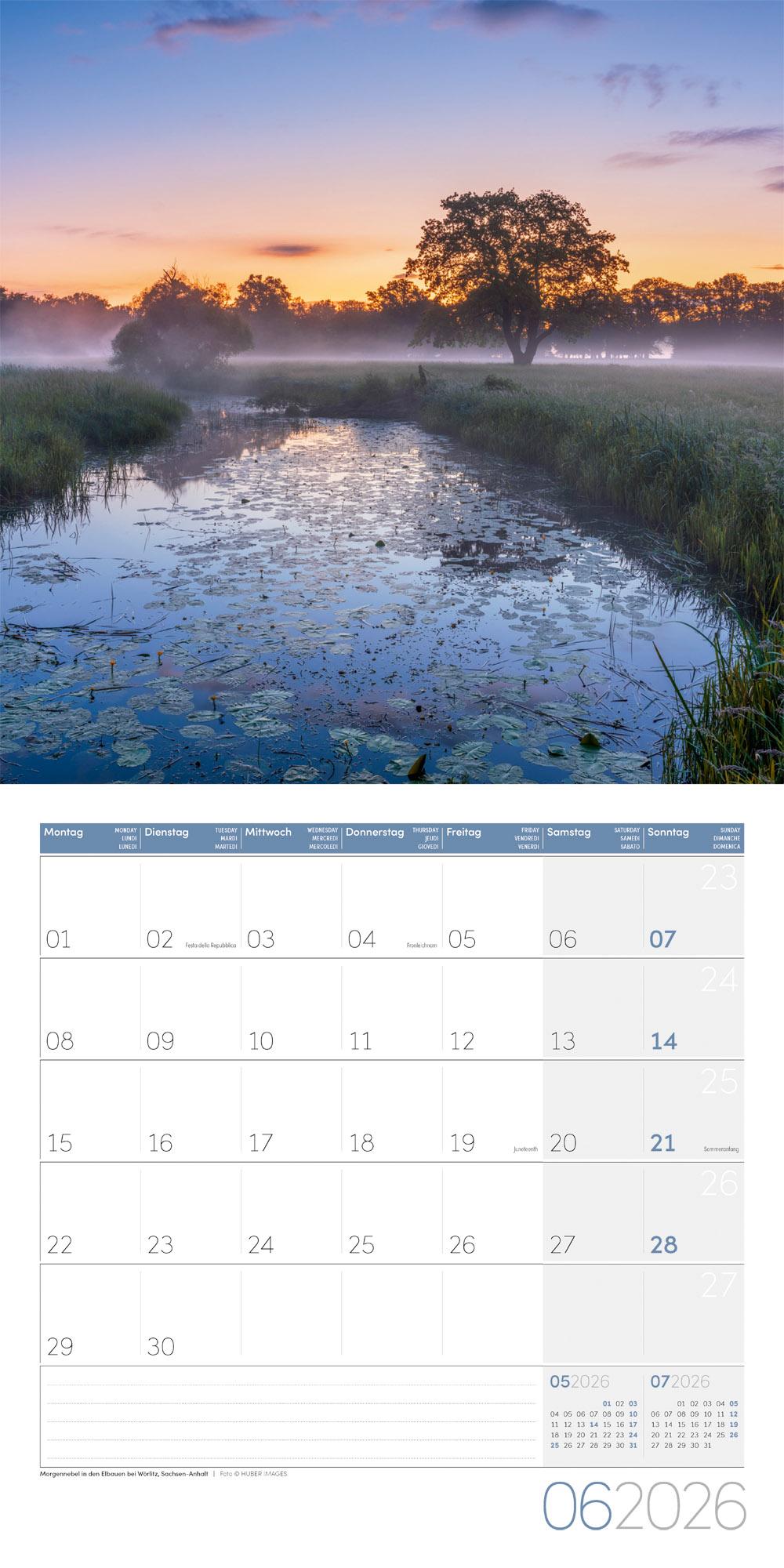 Beispielinhalt (Bild) Naturwunder Deutschland Broschürenkalender 2026 - 30x30 - Art12