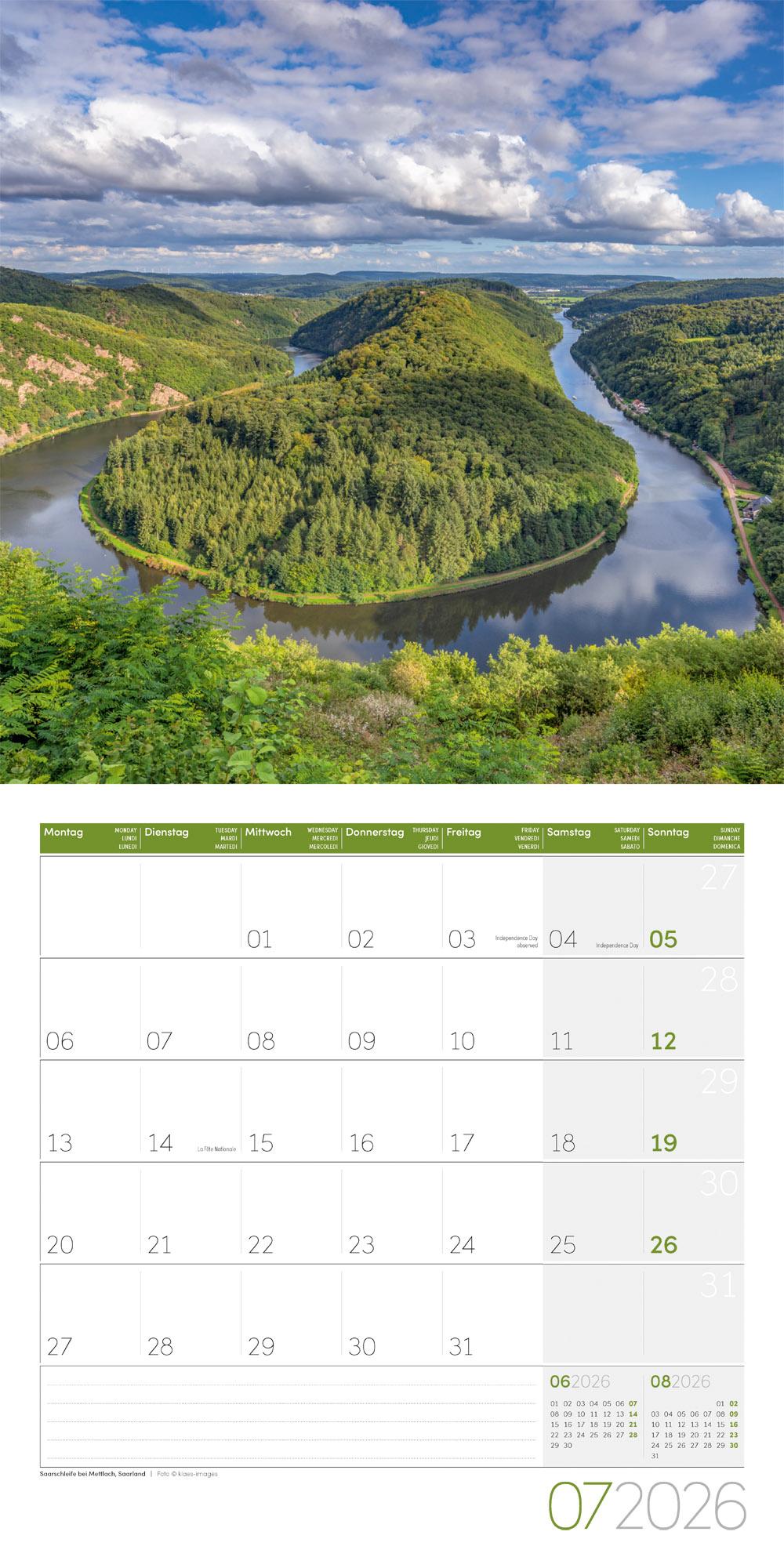 Beispielinhalt (Bild) Naturwunder Deutschland Broschürenkalender 2026 - 30x30 - Art12