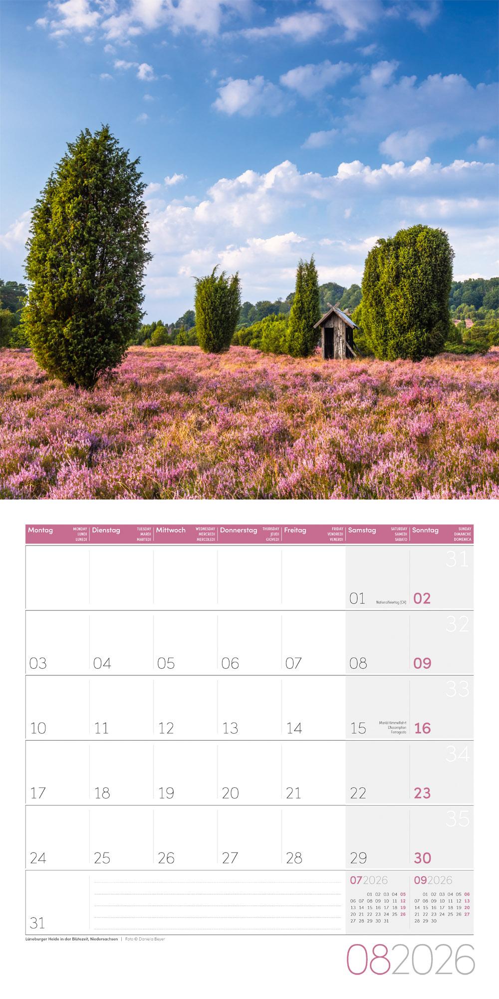 Beispielinhalt (Bild) Naturwunder Deutschland Broschürenkalender 2026 - 30x30 - Art12