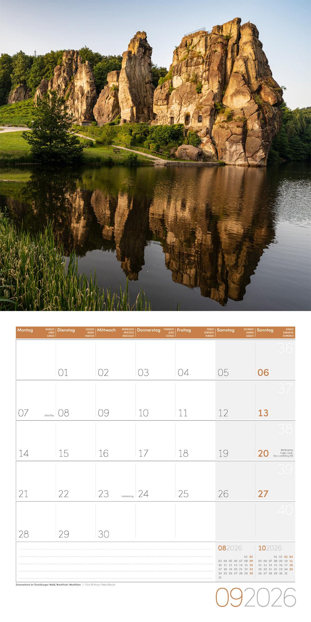 Beispielinhalt (Bild) Naturwunder Deutschland Broschürenkalender 2026 - 30x30 - Art12