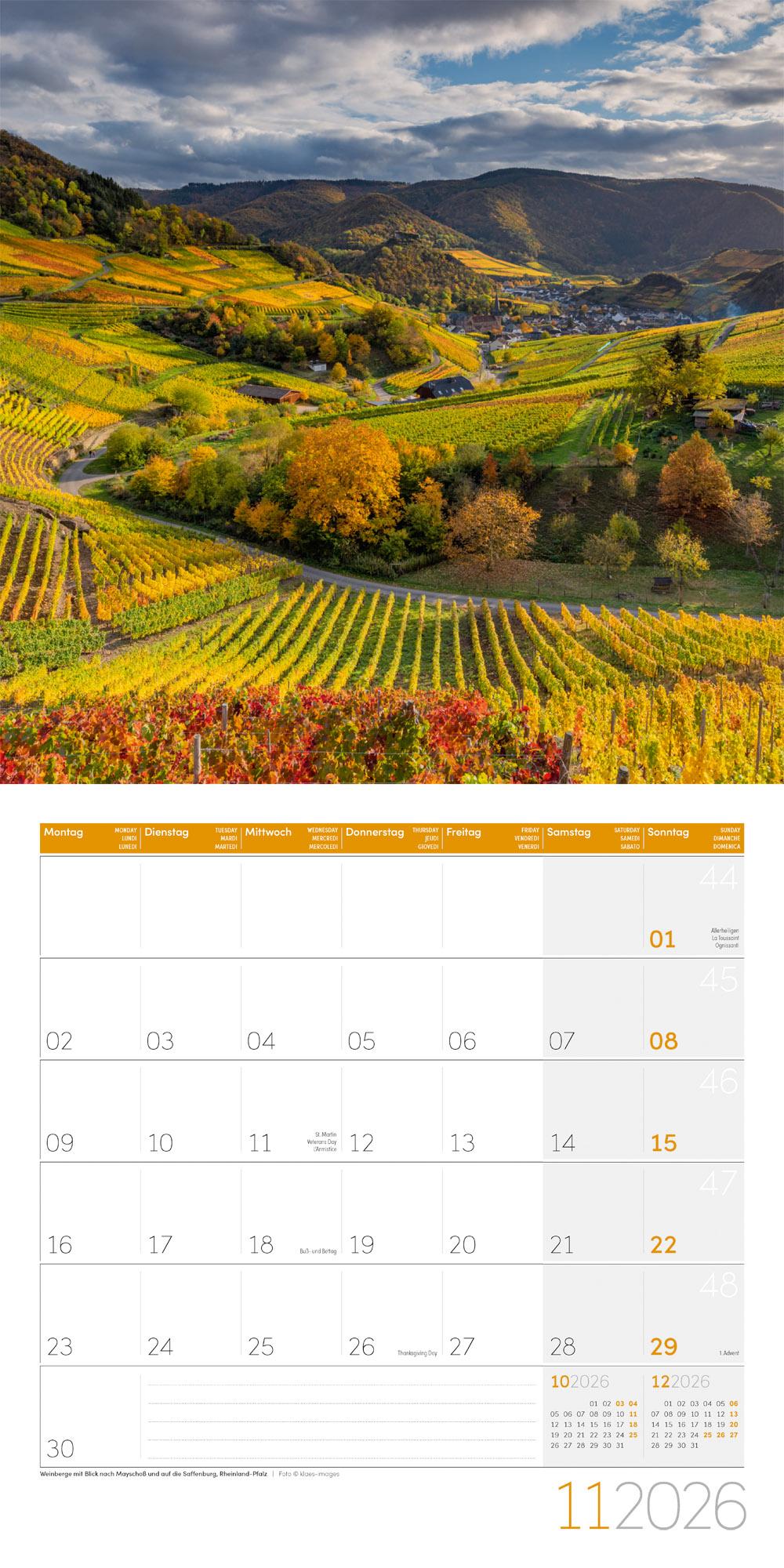 Beispielinhalt (Bild) Naturwunder Deutschland Broschürenkalender 2026 - 30x30 - Art12